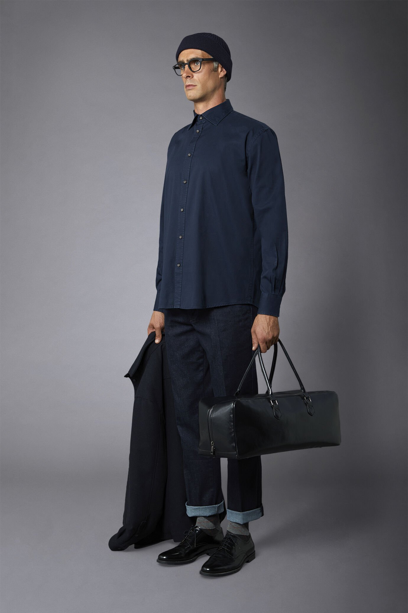 Chemise décontractée col français coupe confortable tissu gabardine image number 1