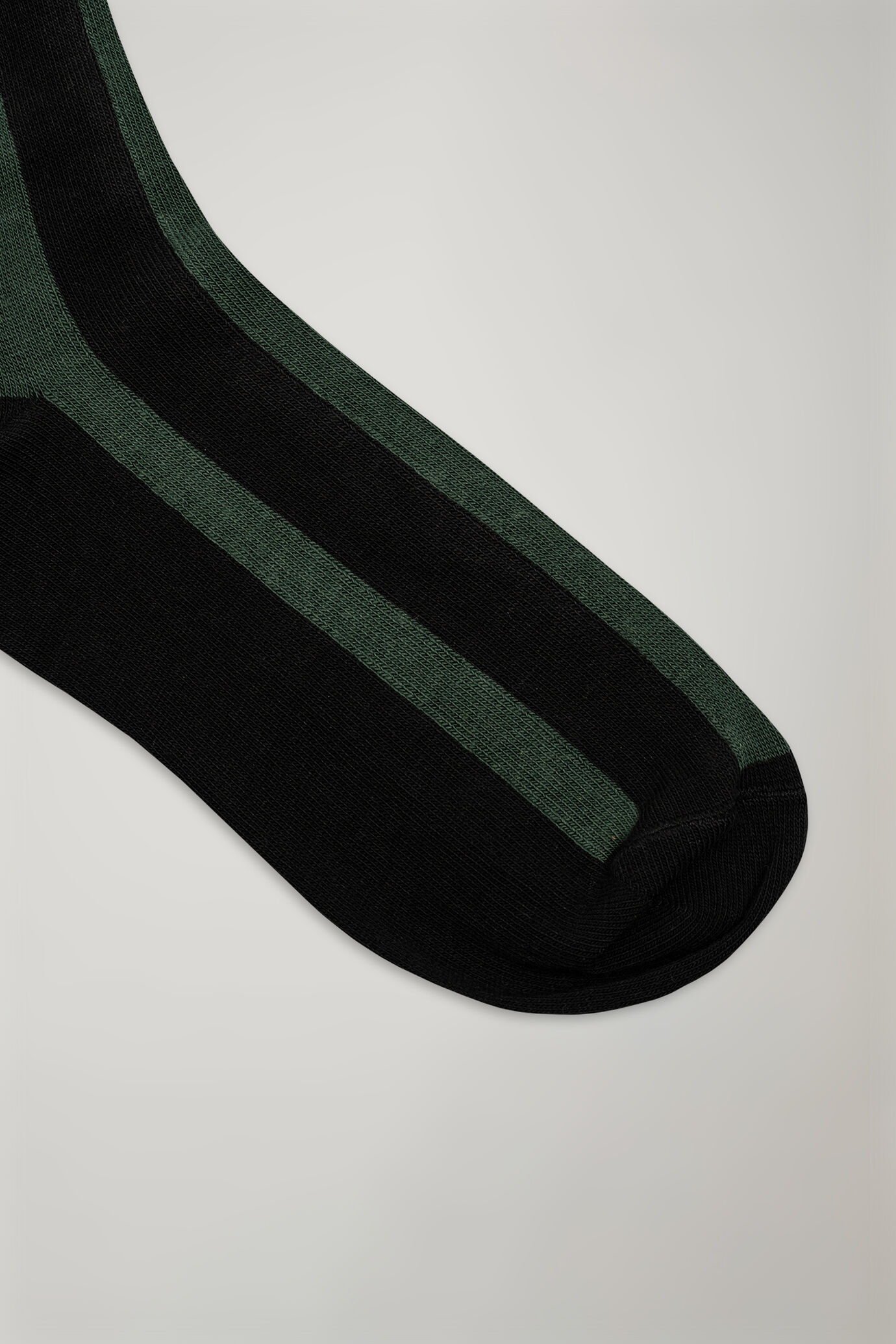 Chaussettes en coton m&eacute;lang&eacute; &agrave; rayures made in Italy image number 1