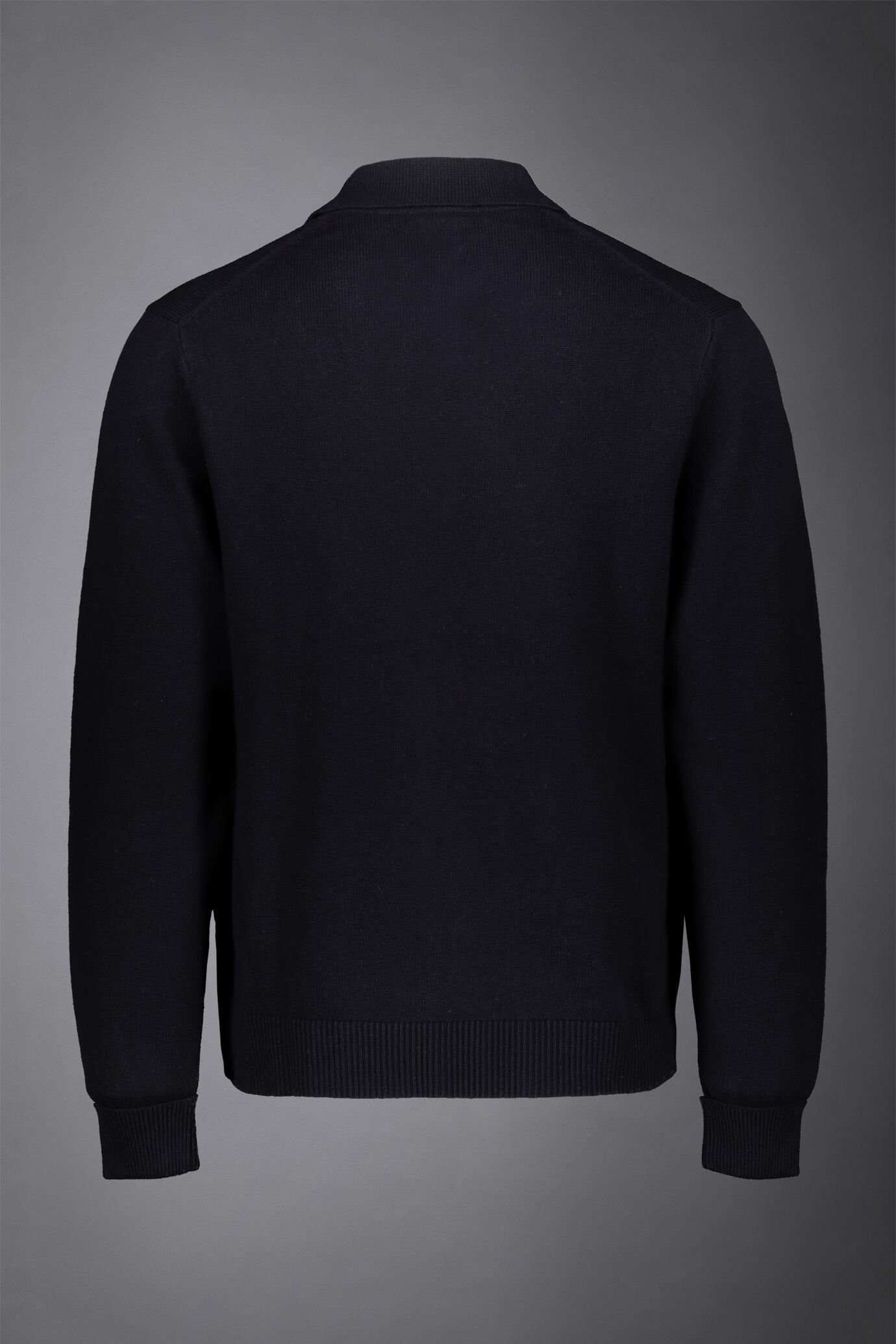 Polo in maglia uomo manica lunga in lana e cotone regular fit image number 5