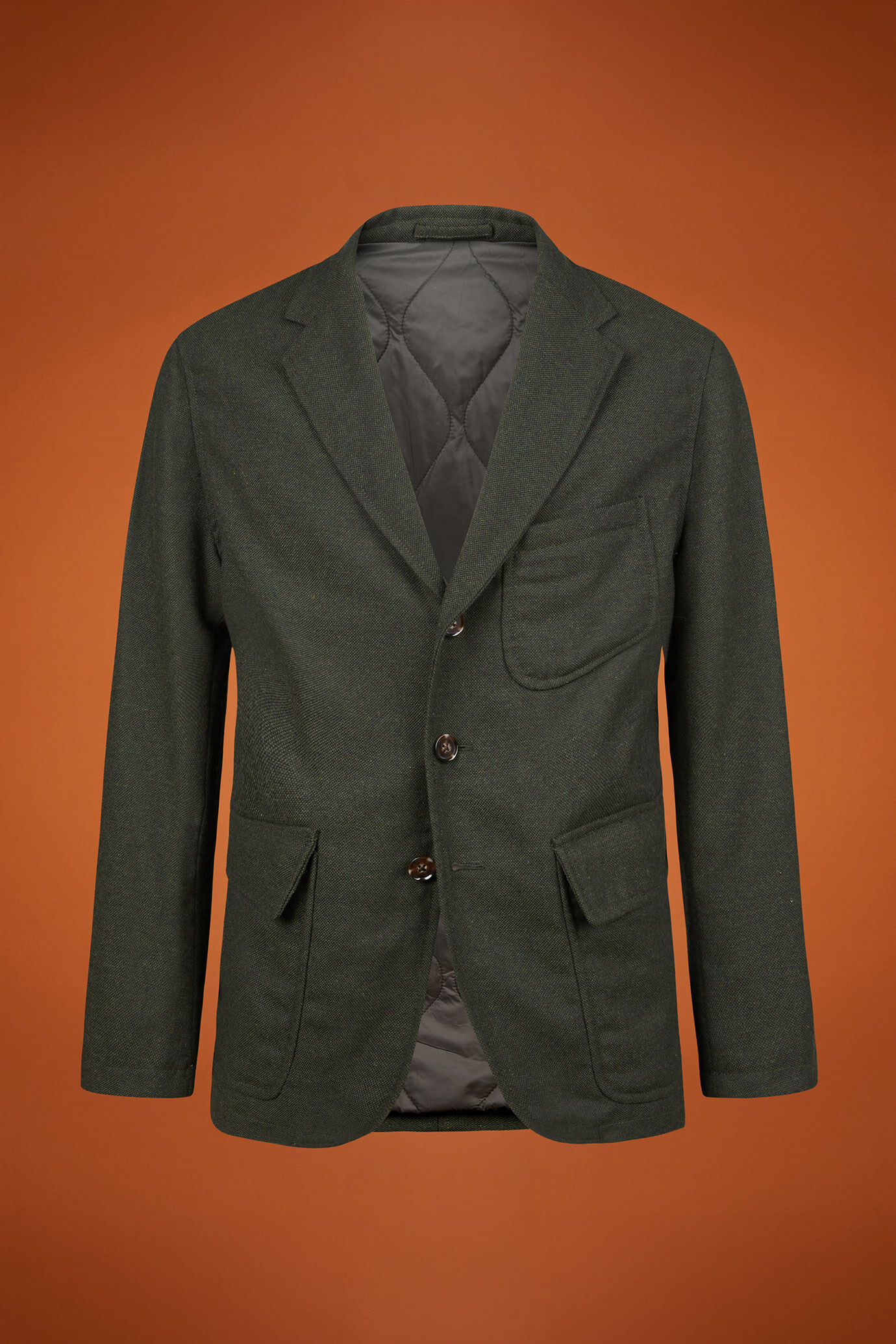 Men's regular fit sports jacket in wool blend tweed