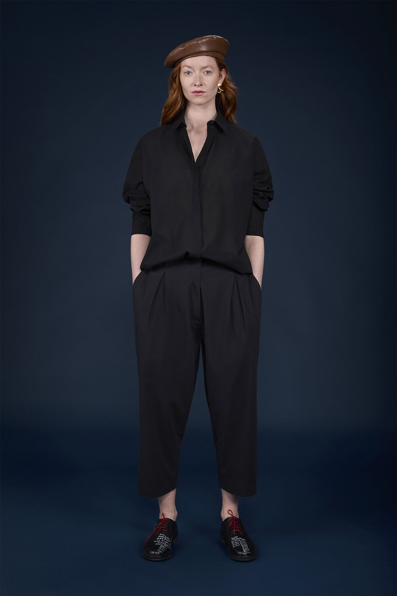 Camicia donna boxy collo francese puro cotone effetto stropicciato image number 1