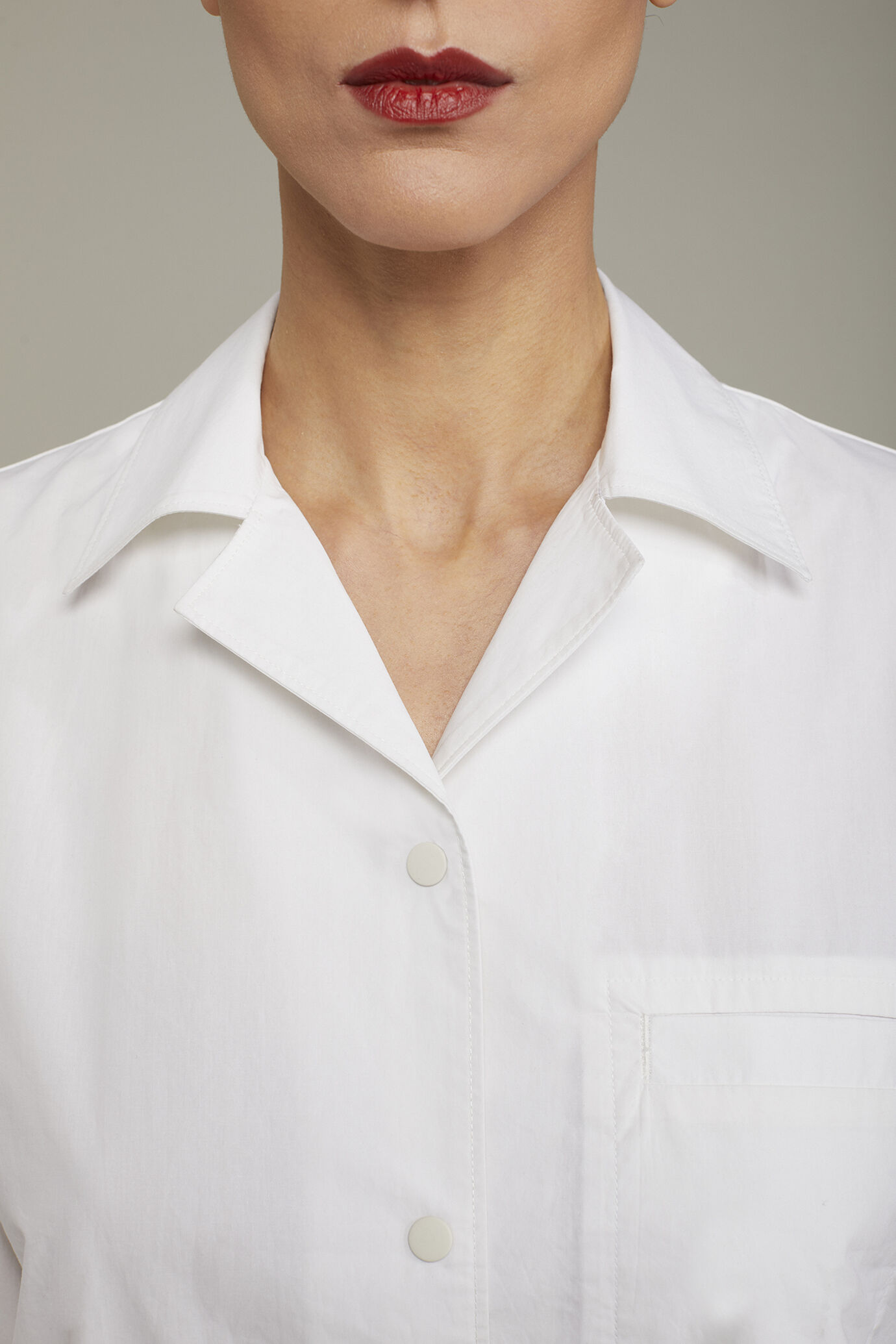 Camicia donna con due tessuti a contrasto image number 3