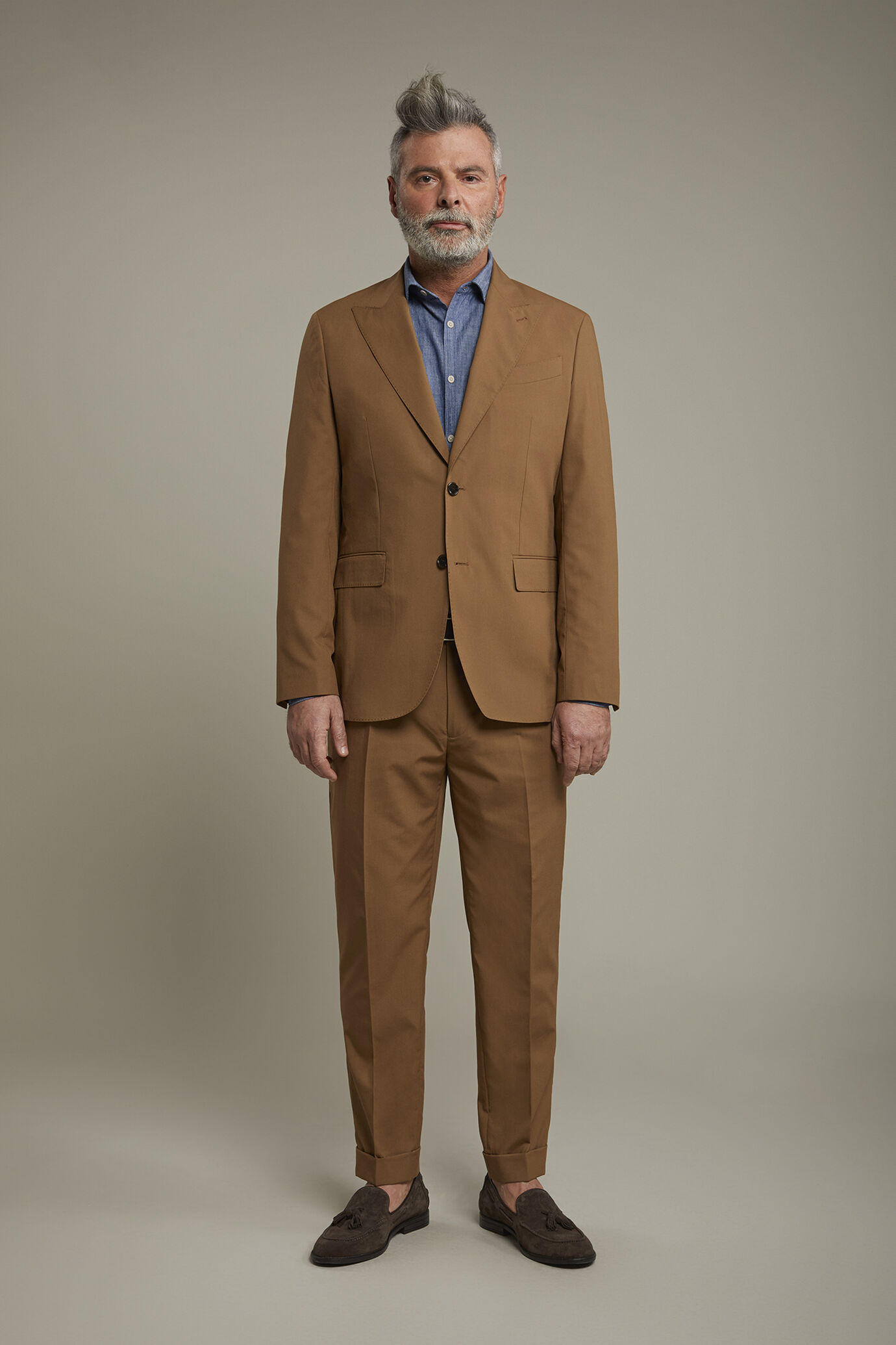 Costume homme &agrave; simple boutonnage avec revers en pointe tissu uni coupe r&eacute;guli&egrave;re image number 2