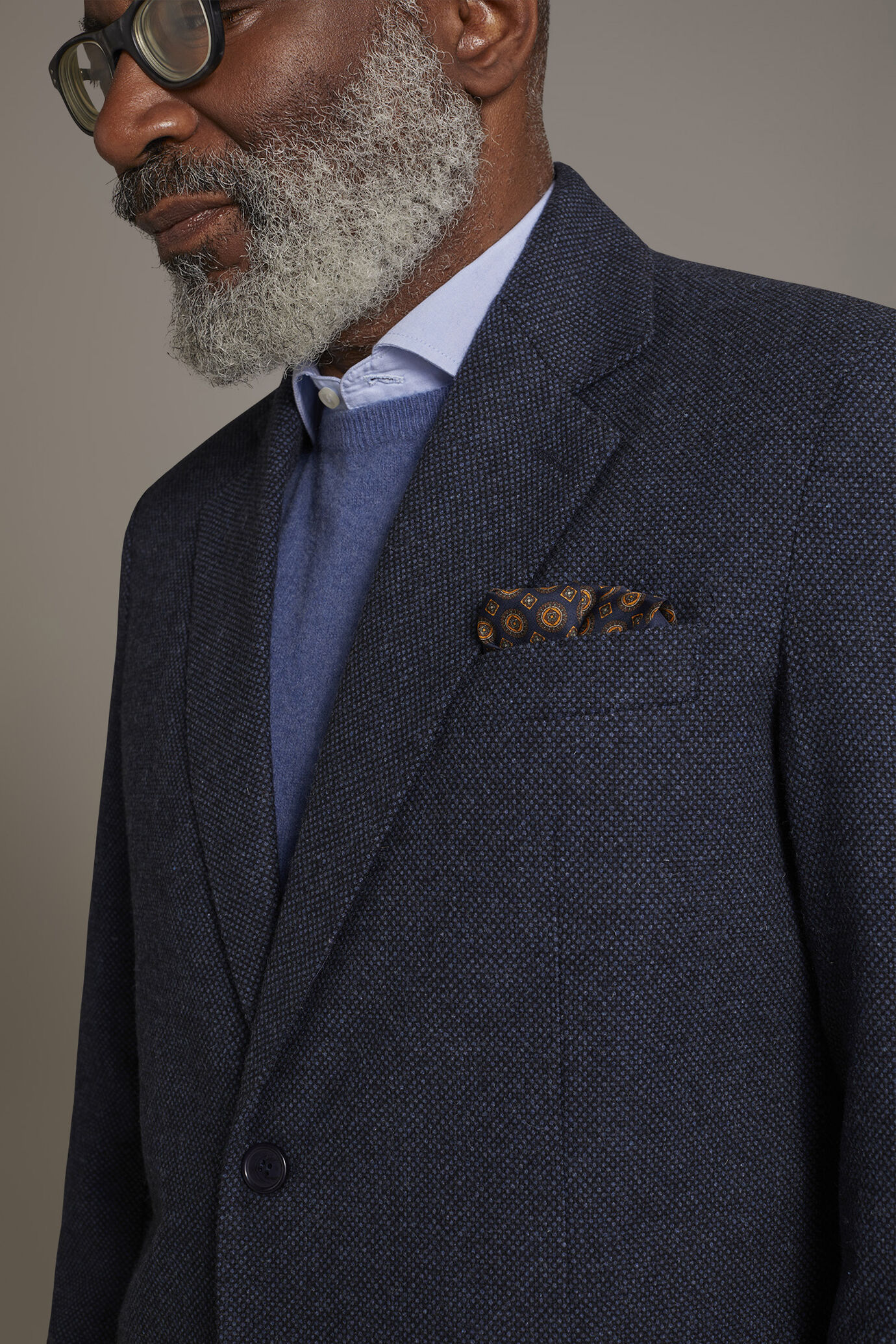 Single-breasted jacket with flap pockets in wool blend made in Italy image number 3