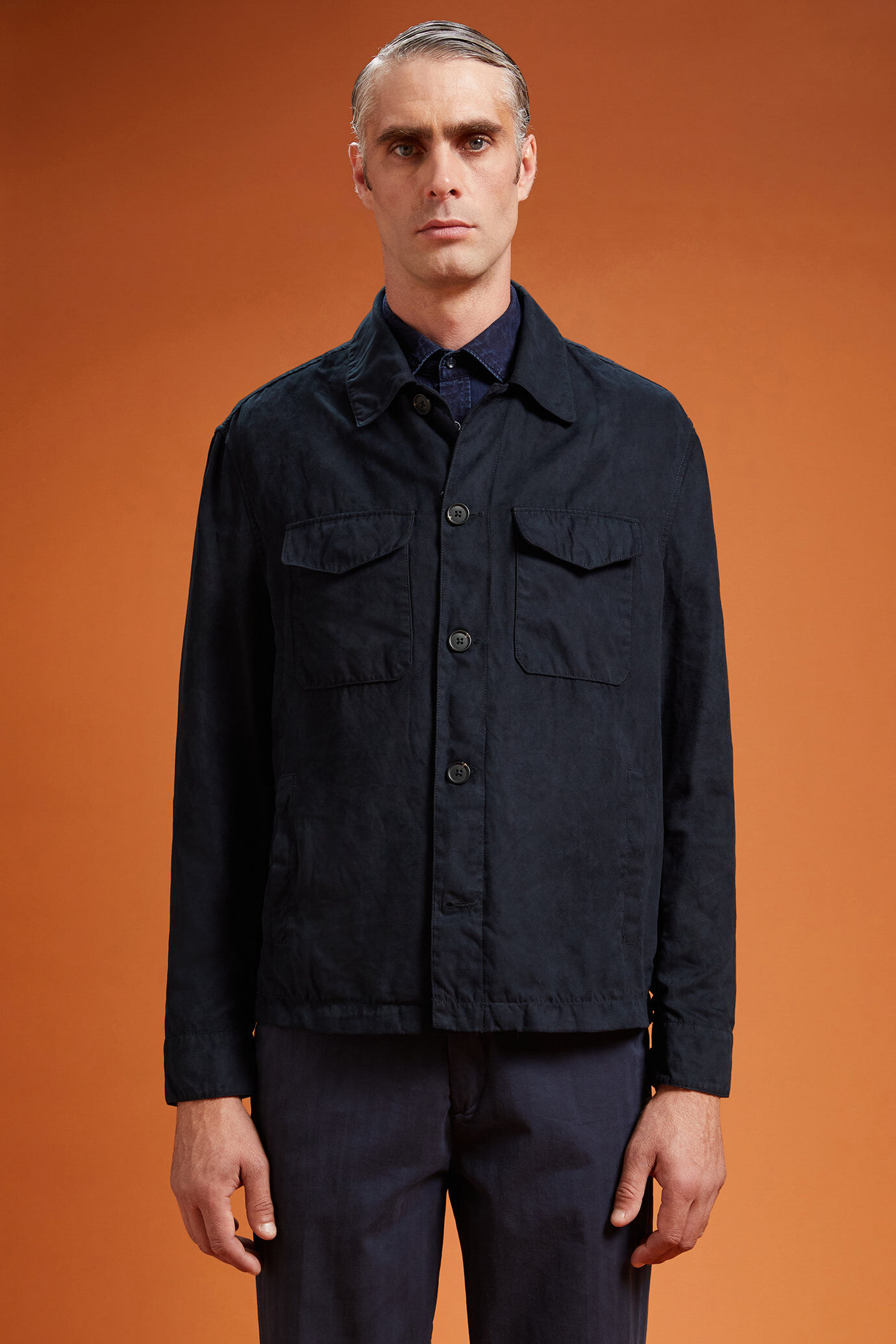 Men's jacket with suede-like fabric regular fit image number 0