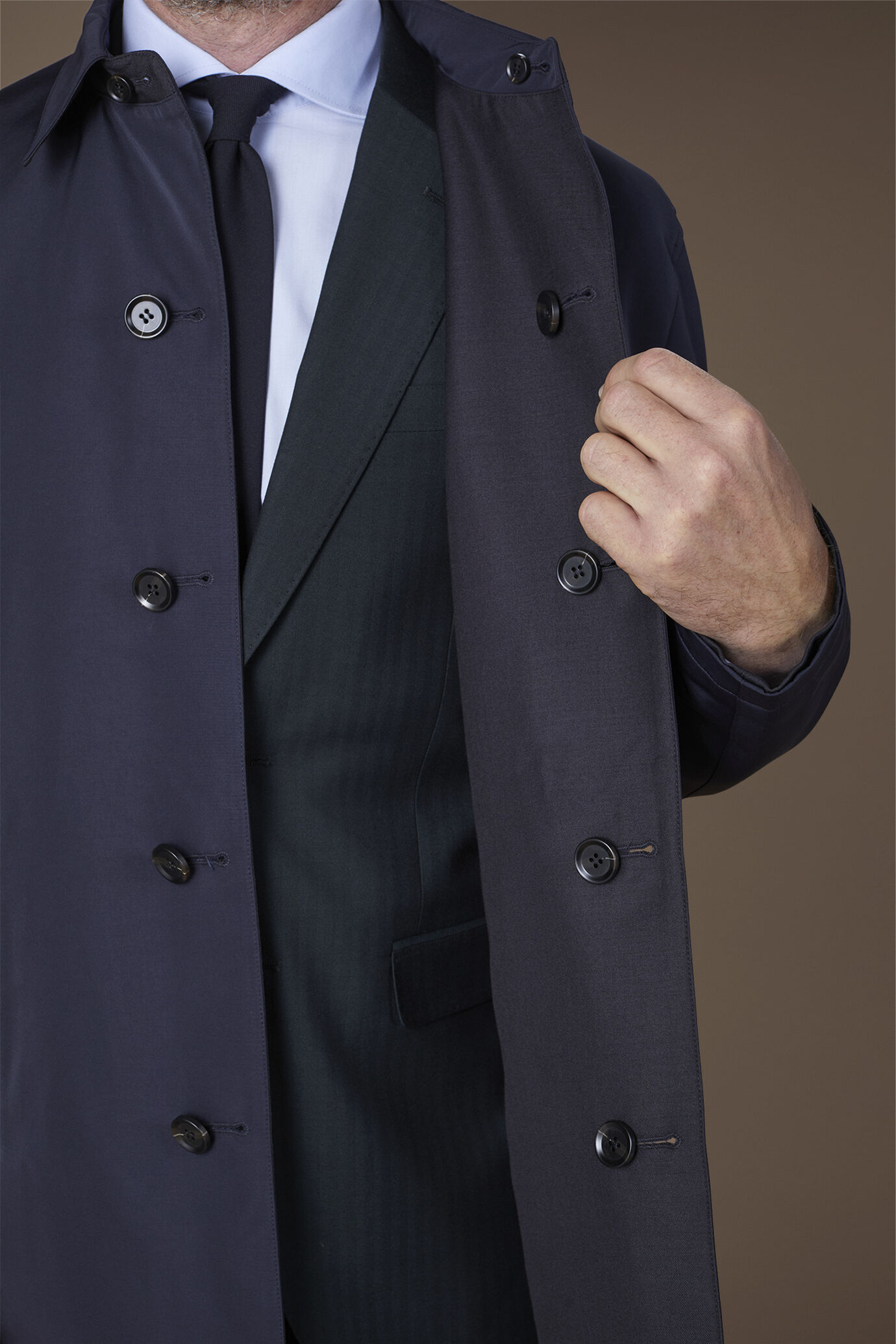 Imperméable pour homme en tissu technique réversible et imperméable Wool Blend coupe classique image number 4