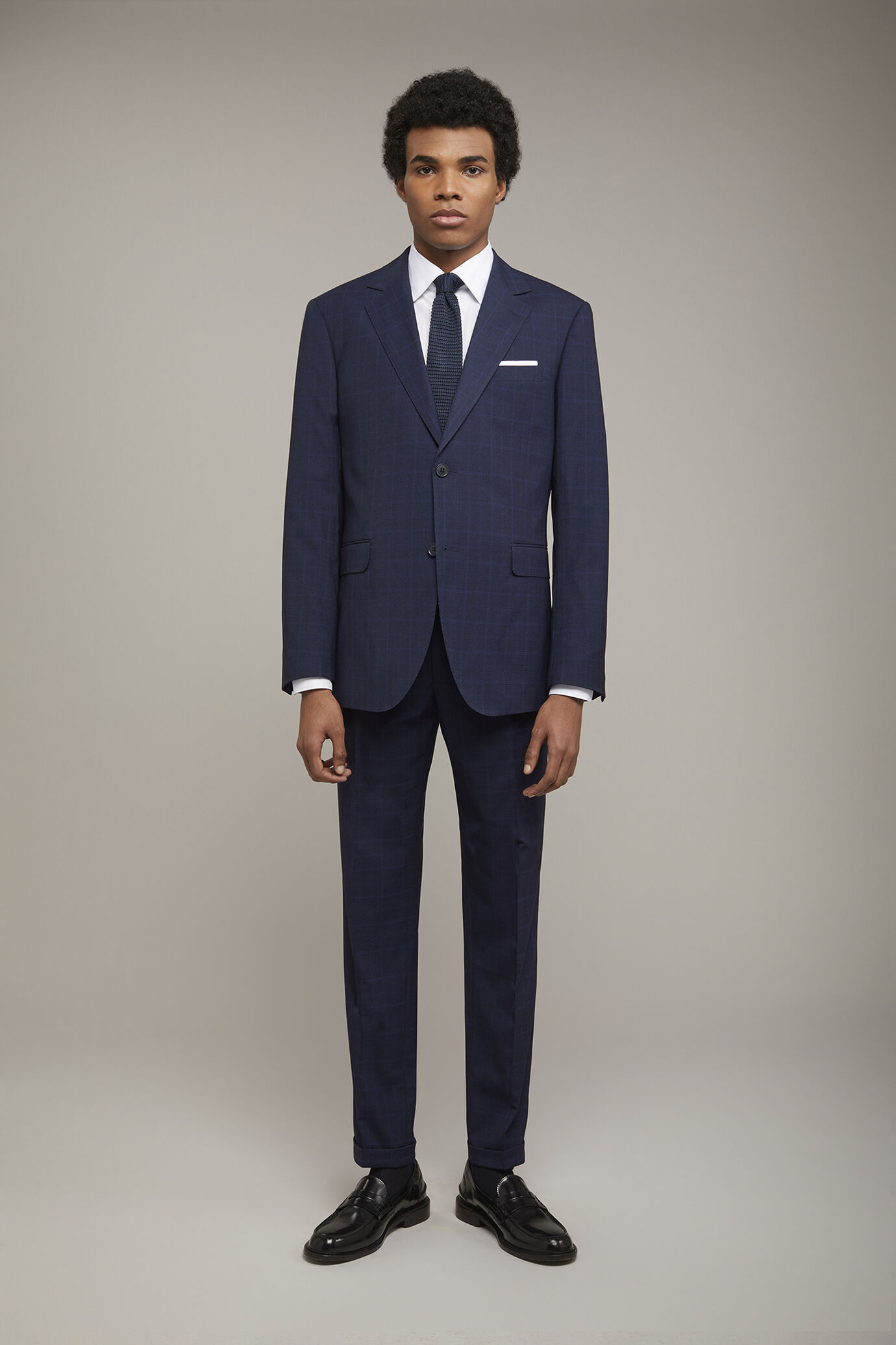 Men's single-breasted suit Prince of Wales stretch fabric image number 2