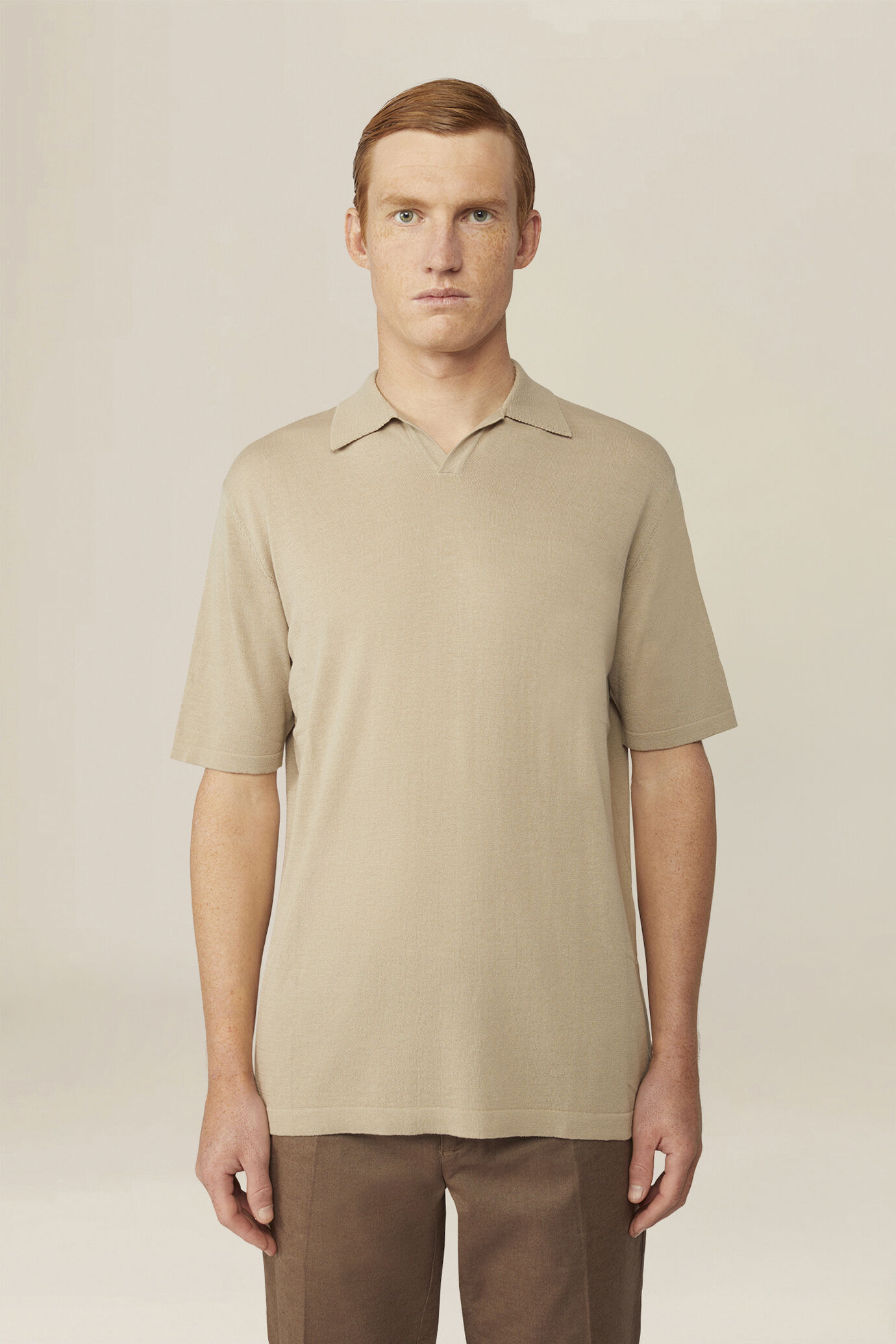 Herren-Polohemd aus 100 % Baumwolle mit Derbykragen