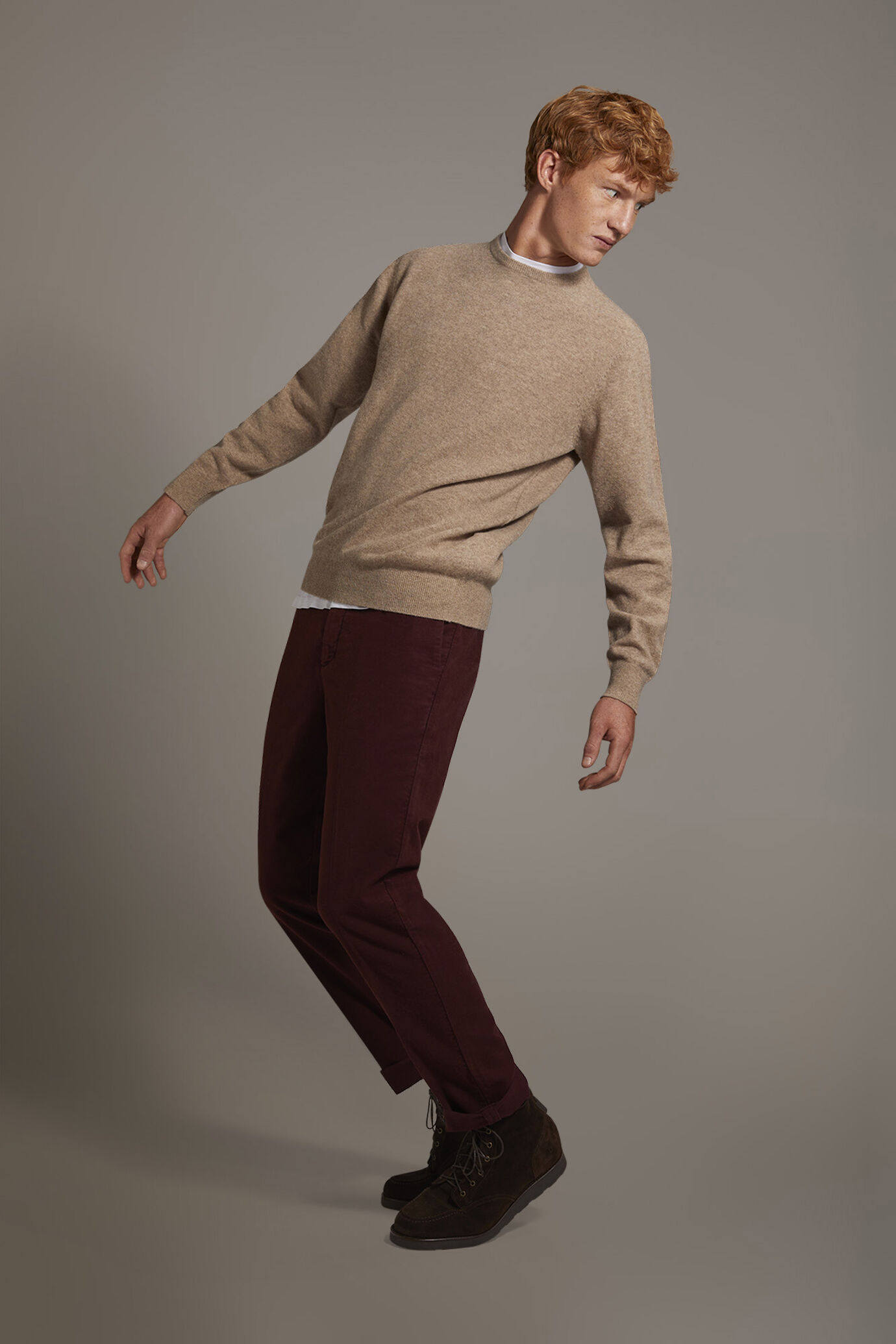 Pantalone chino regular fit tessuto in fustagno image number 1
