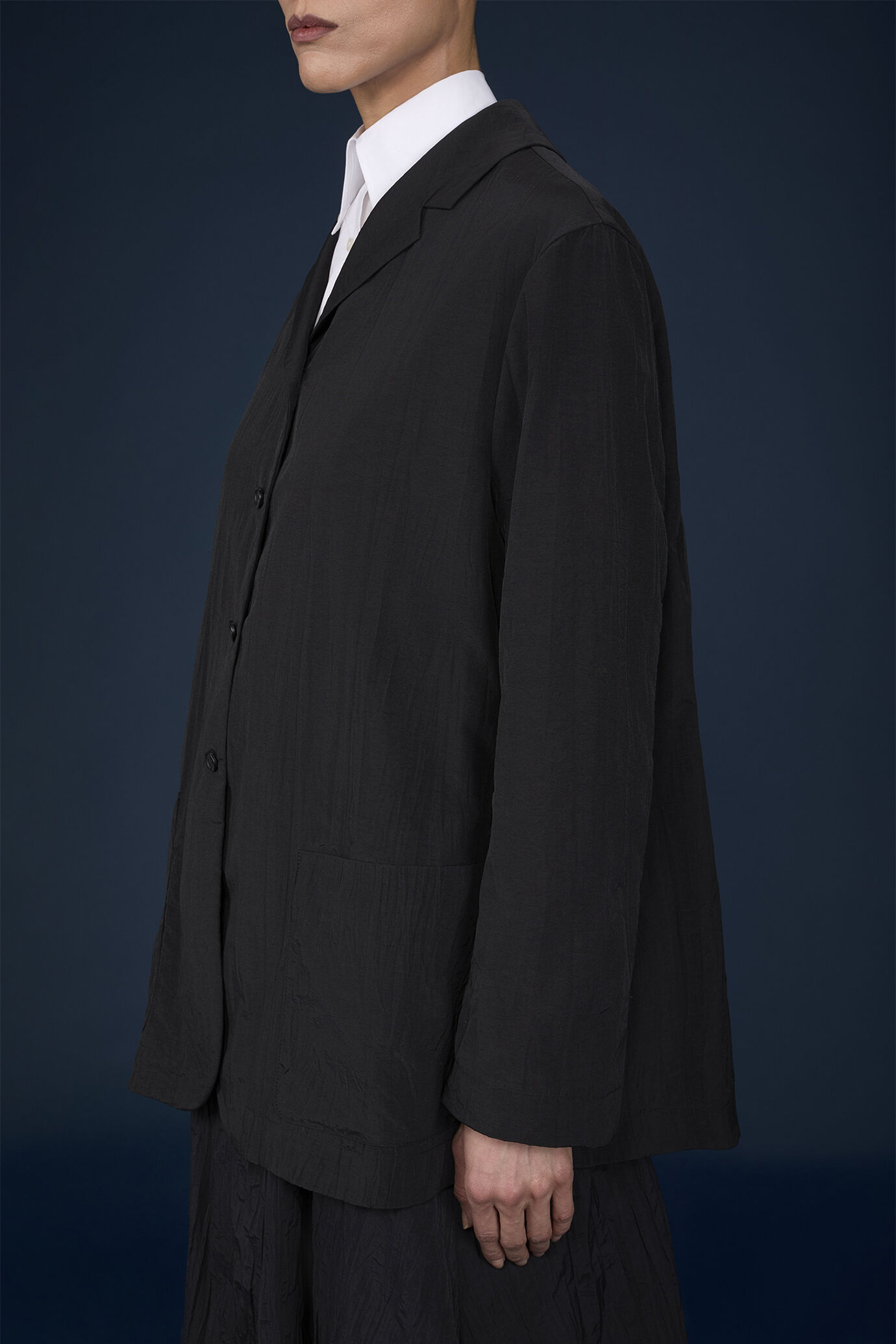 Einreihiger Oversize-Damenblazer mit Knittereffekt image number 3