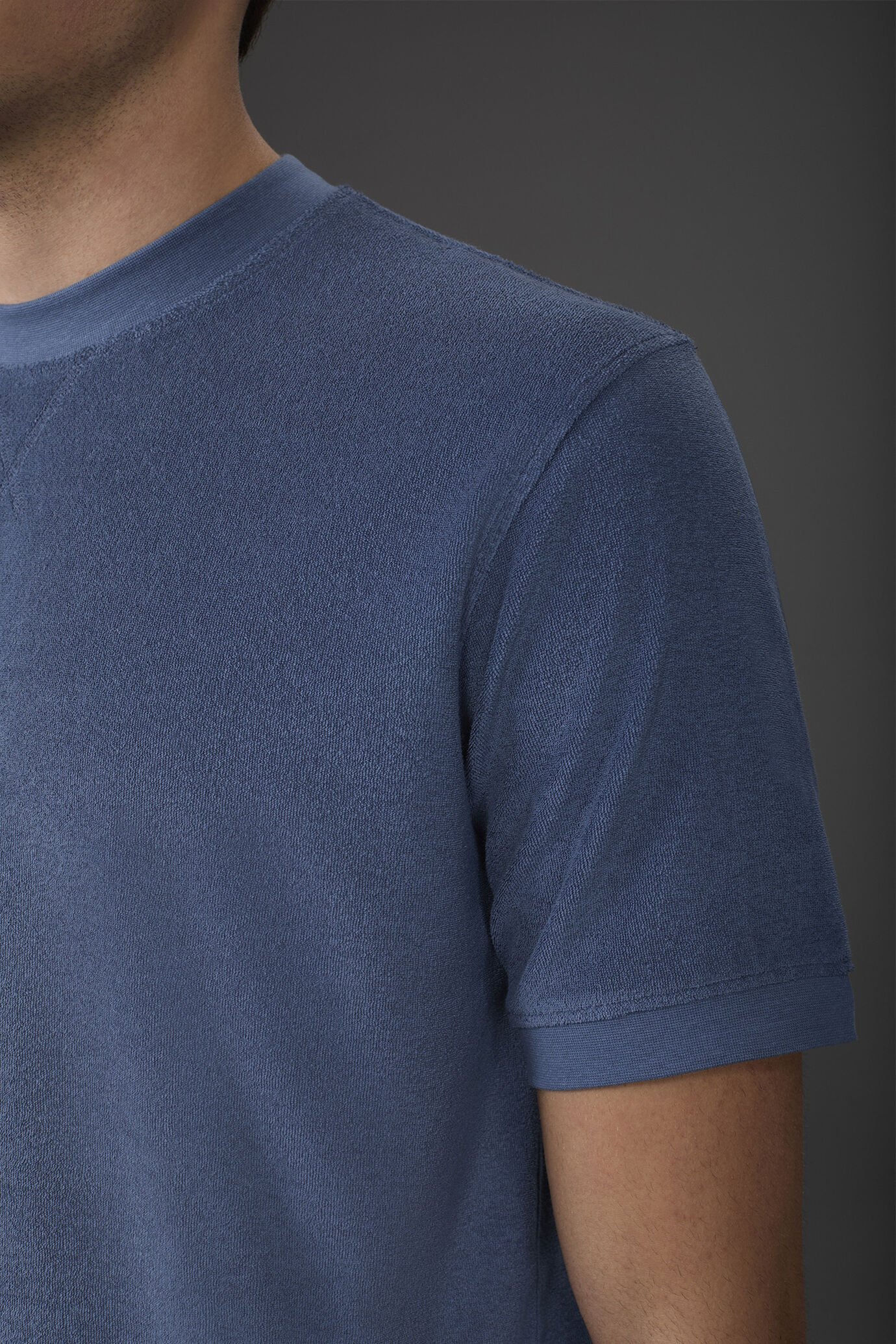 Kurzarm-T-Shirt für Herren mit Rundhalsausschnitt aus Frottee-Baumwolle image number 3