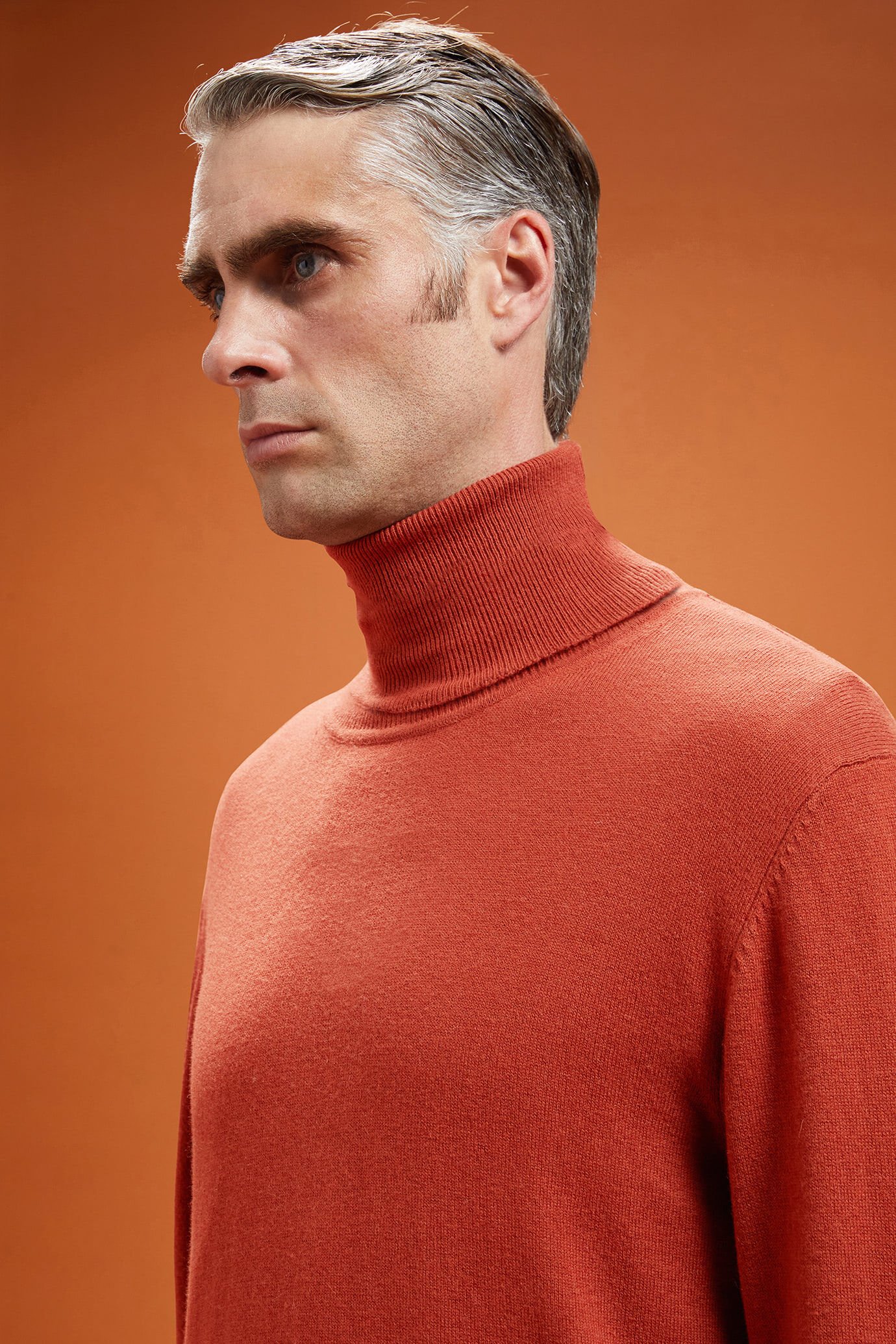 Maglia uomo collo alto lana e cotone regular fit image number 3