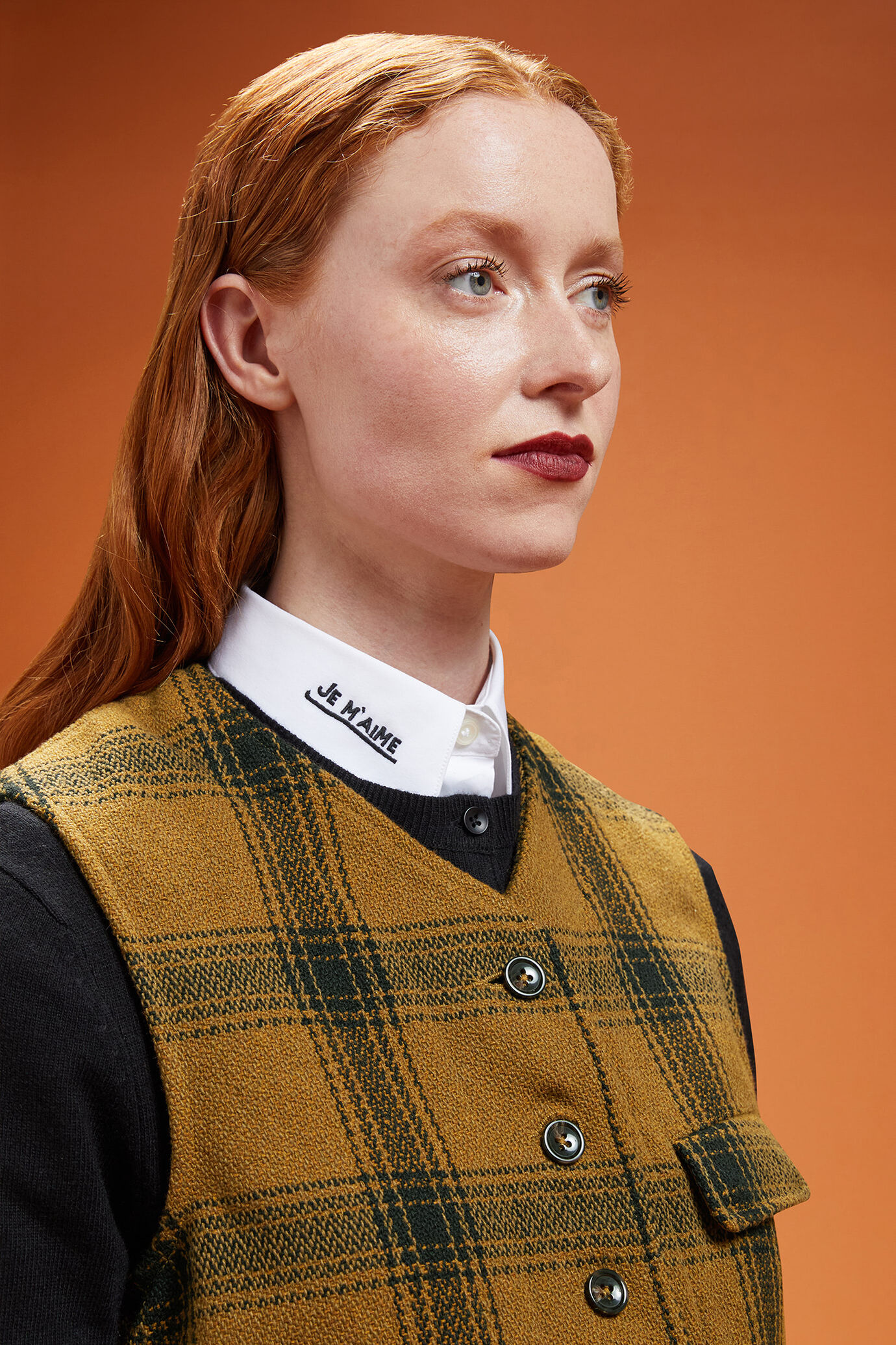 Gilet femme droit en polylaine à chevrons, coupe classique image number 3