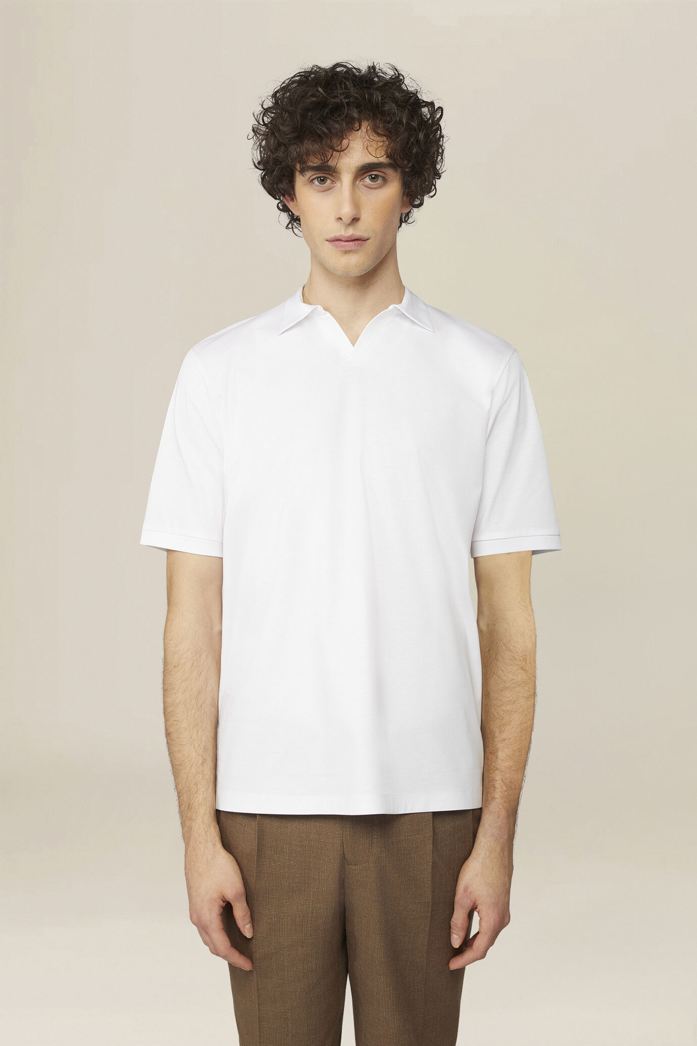 Men's polo shirt with Derby collar in 100% cotton, regular fit image number 0