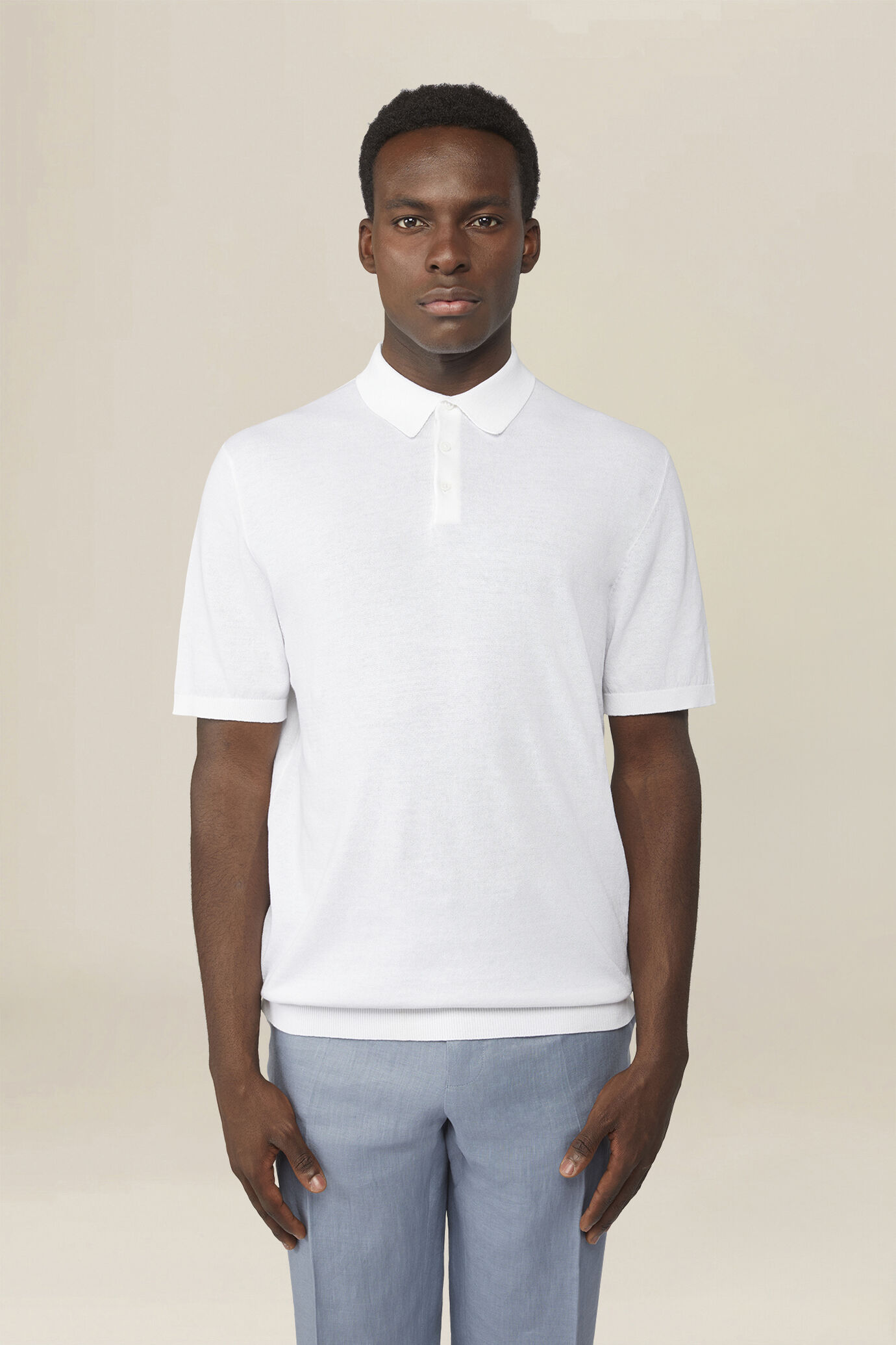 Polo uomo a maglia in 100% cotone regular fit image number 0