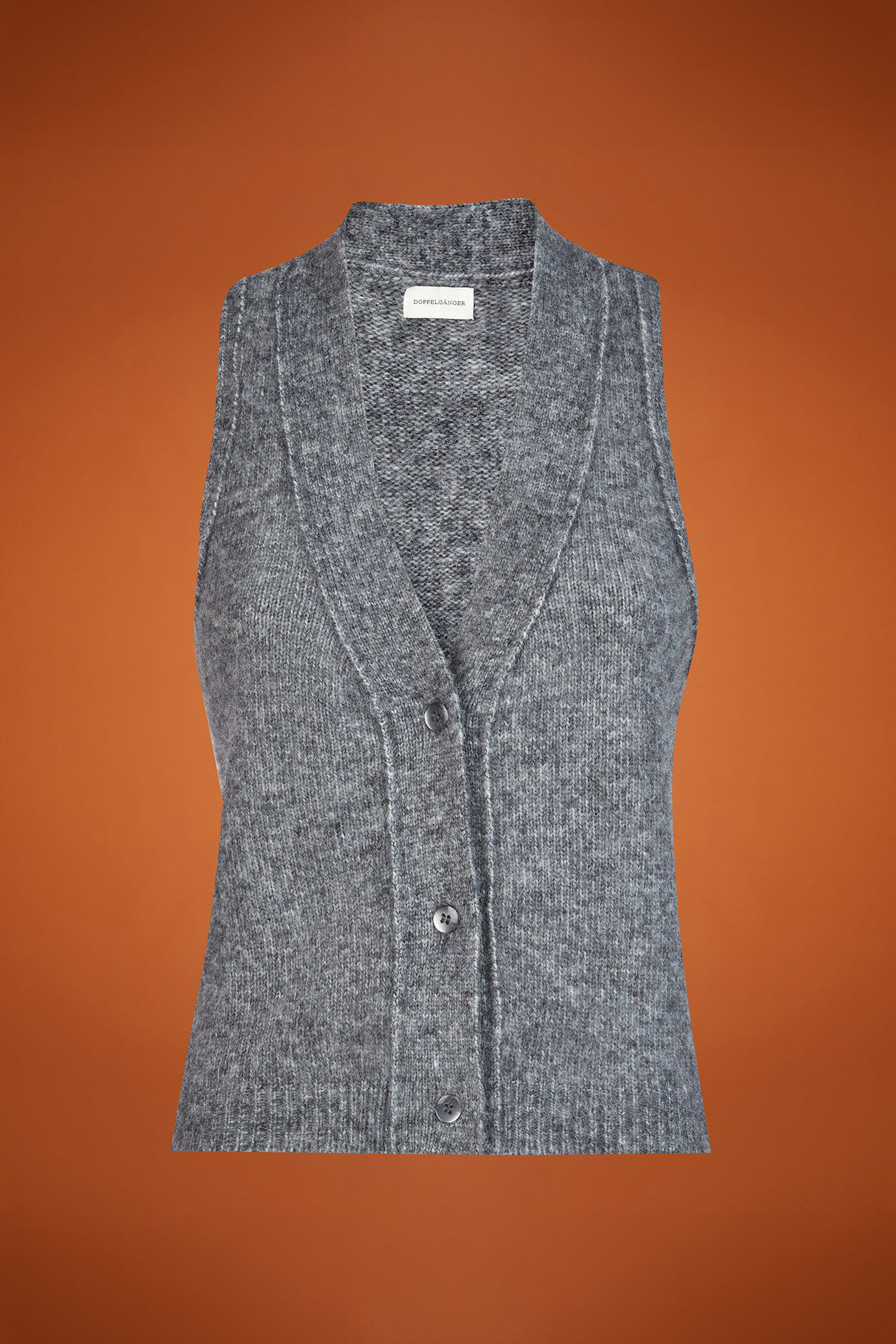 Women's V-neck knitted tank top in a regular fit image number 4