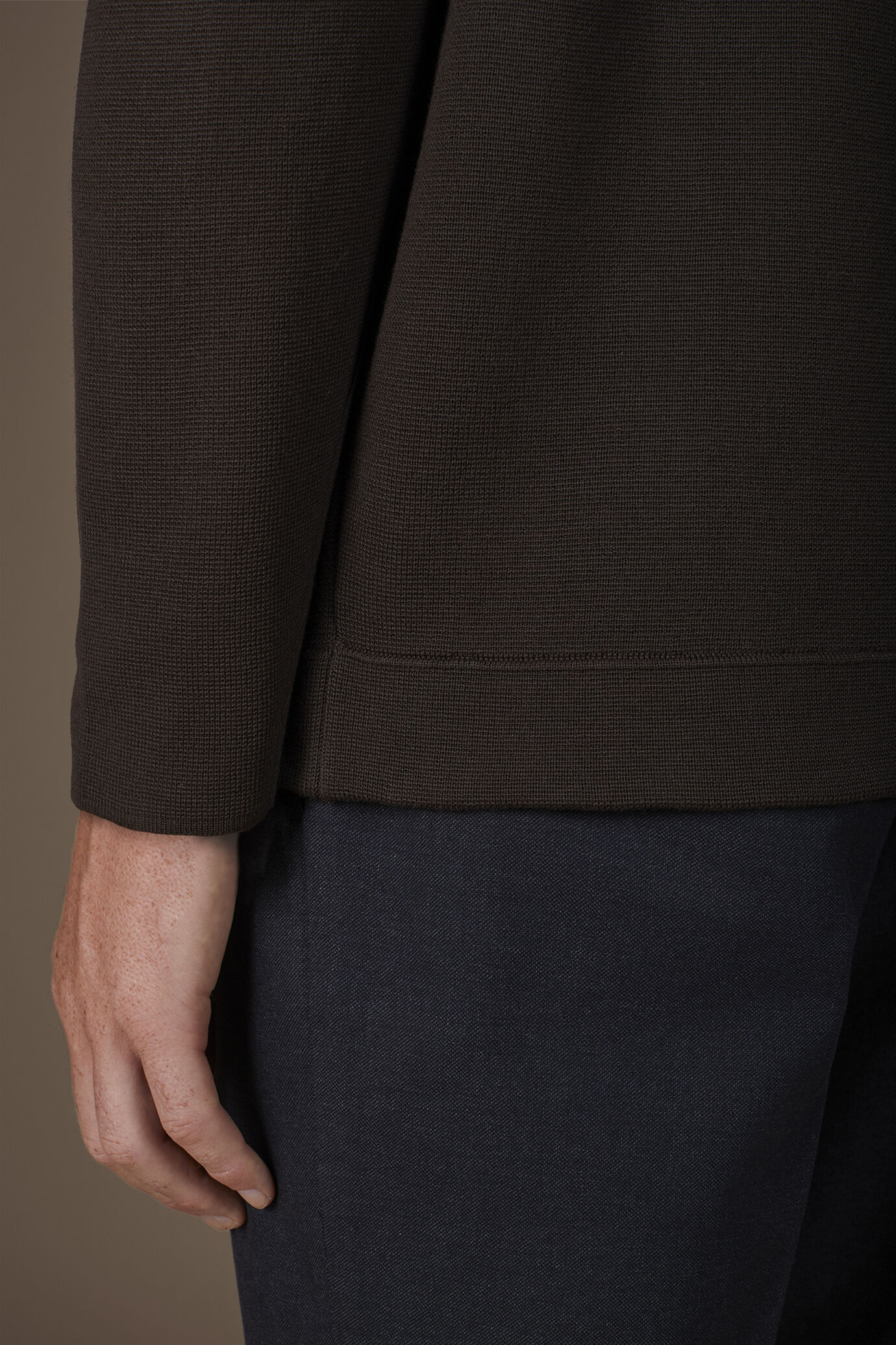 Giacca uomo modello biker in maglia punto milano 100% cotone regular fit image number 3