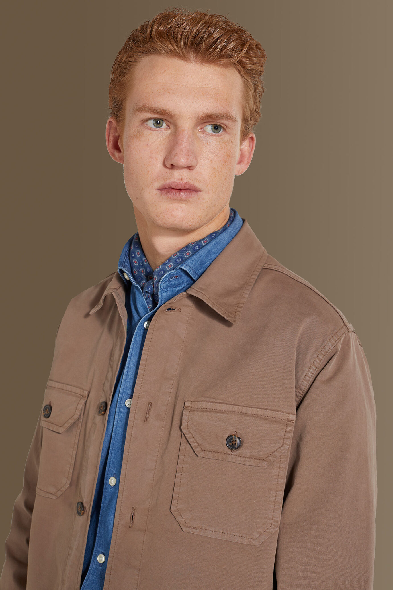 Chambray overshirt french collar image number 2