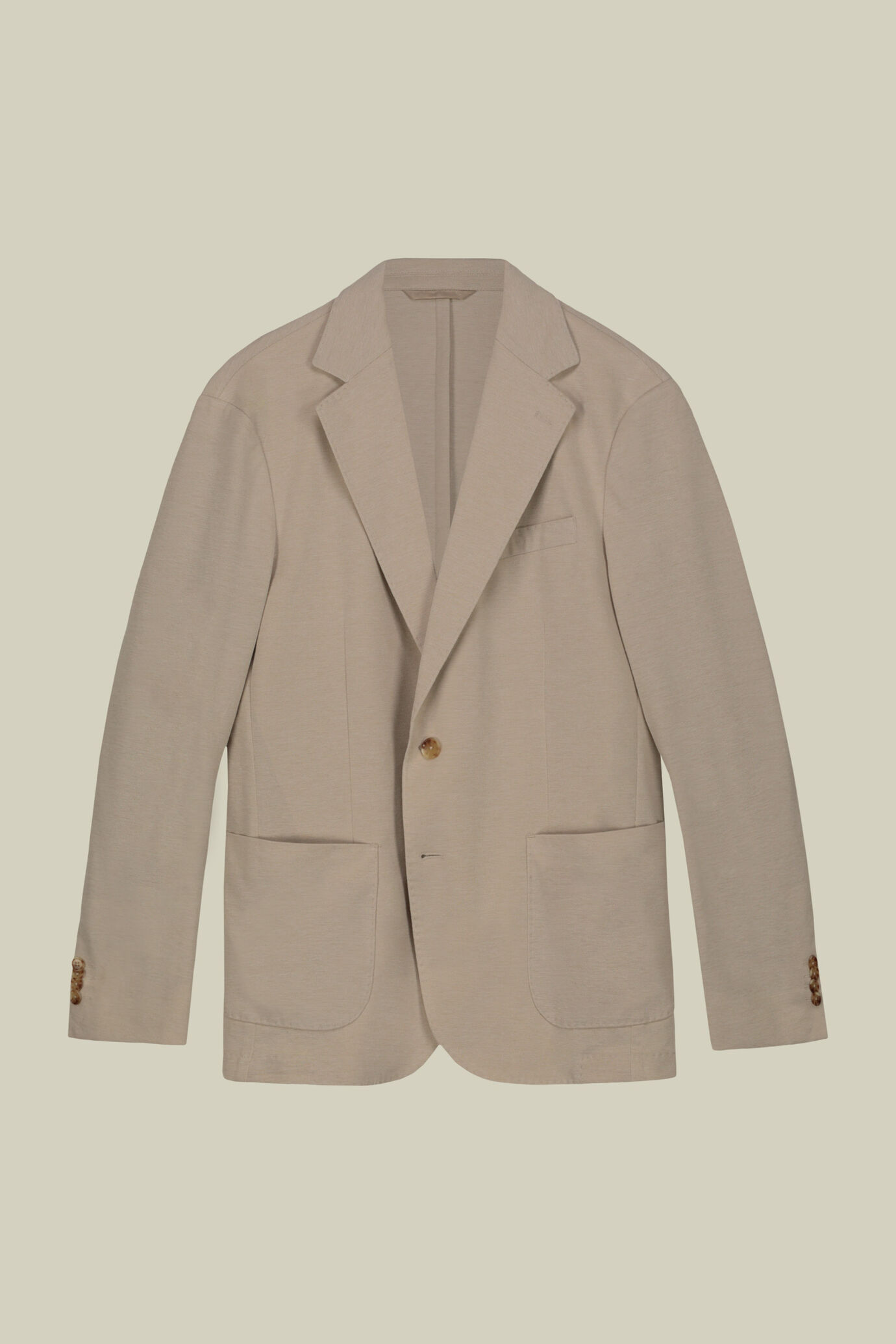 Einreihiges, ungefüttertes Herrensakko aus Jerseystoff mit klassischem Revers und aufgesetzten Taschen image number 4