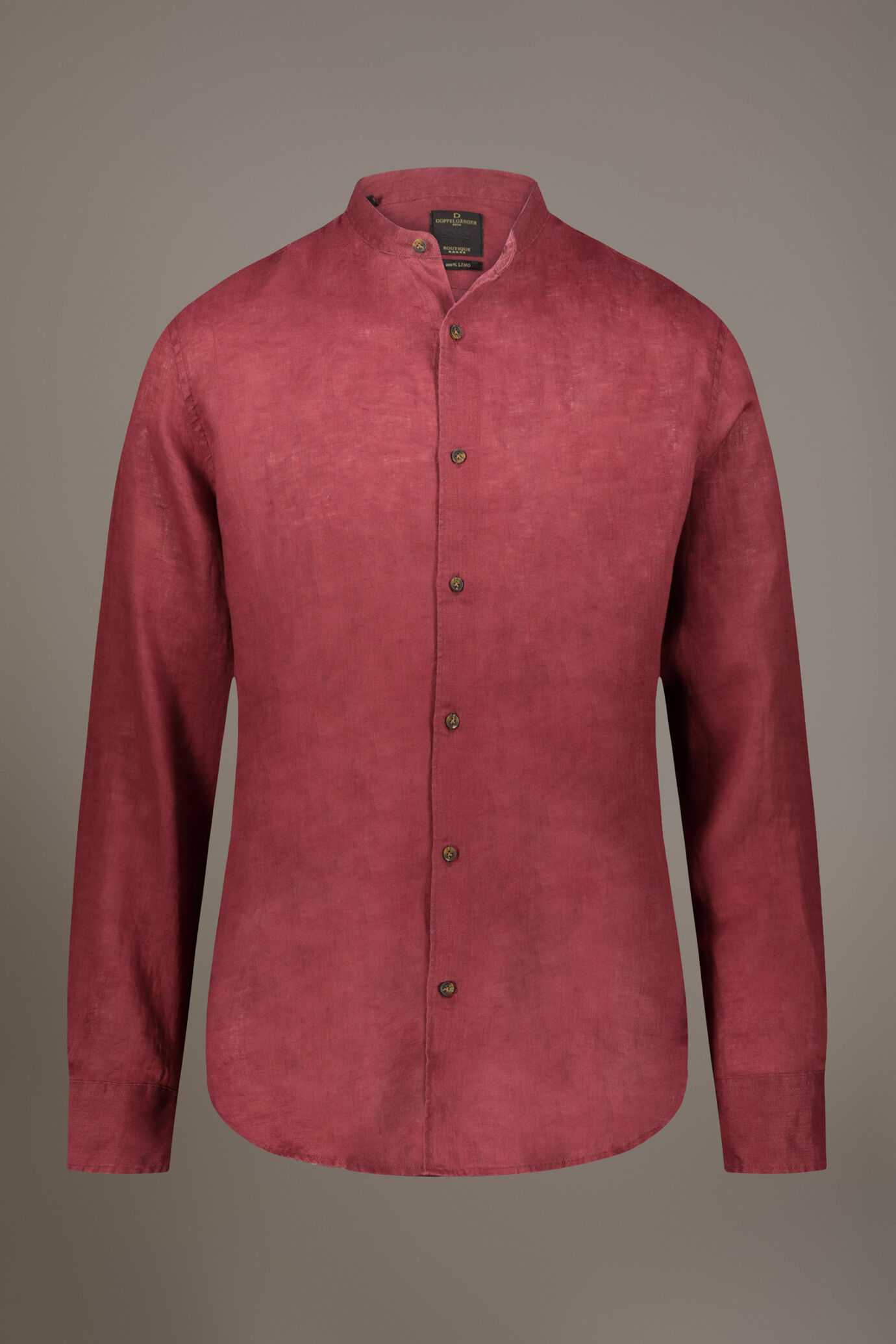 Camicia casual collo coreana comfort fit 100% lino image number 3