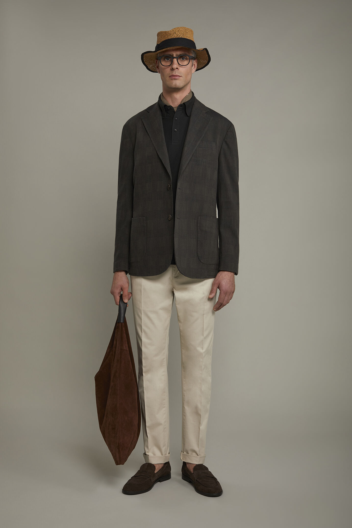 Pantalone chino uomo classico costruzione twill elasticizzato perfect fit image number 0