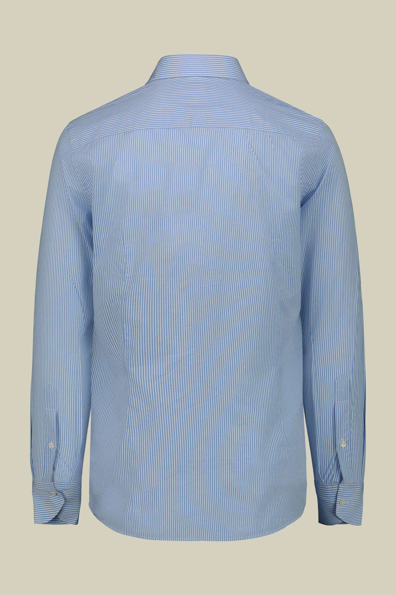 Men's shirt with classic collar in 100% striped cotton image number 5