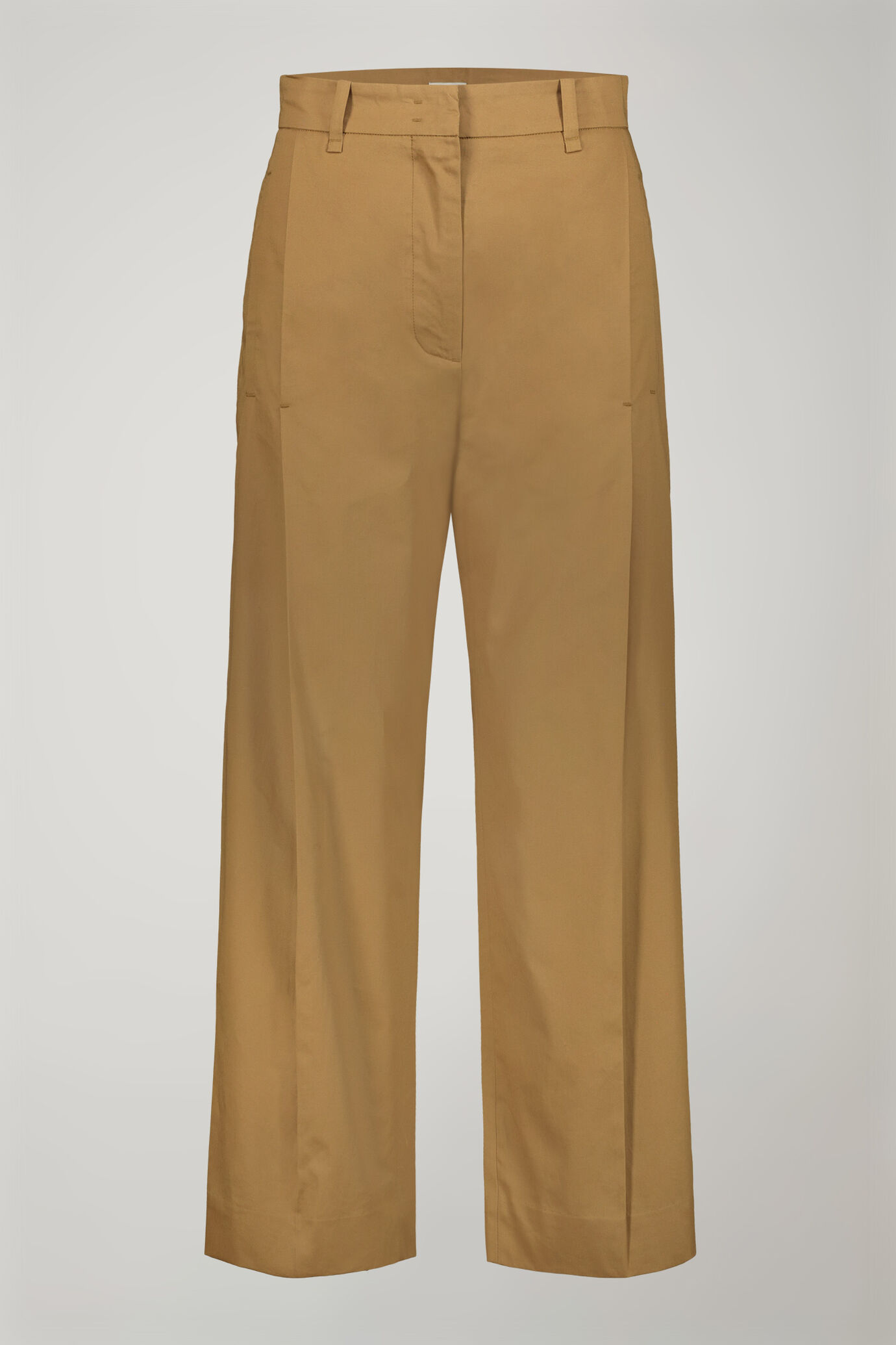 Pantalon femme uni en 100&nbsp;% coton uni coupe r&eacute;guli&egrave;re image number 4