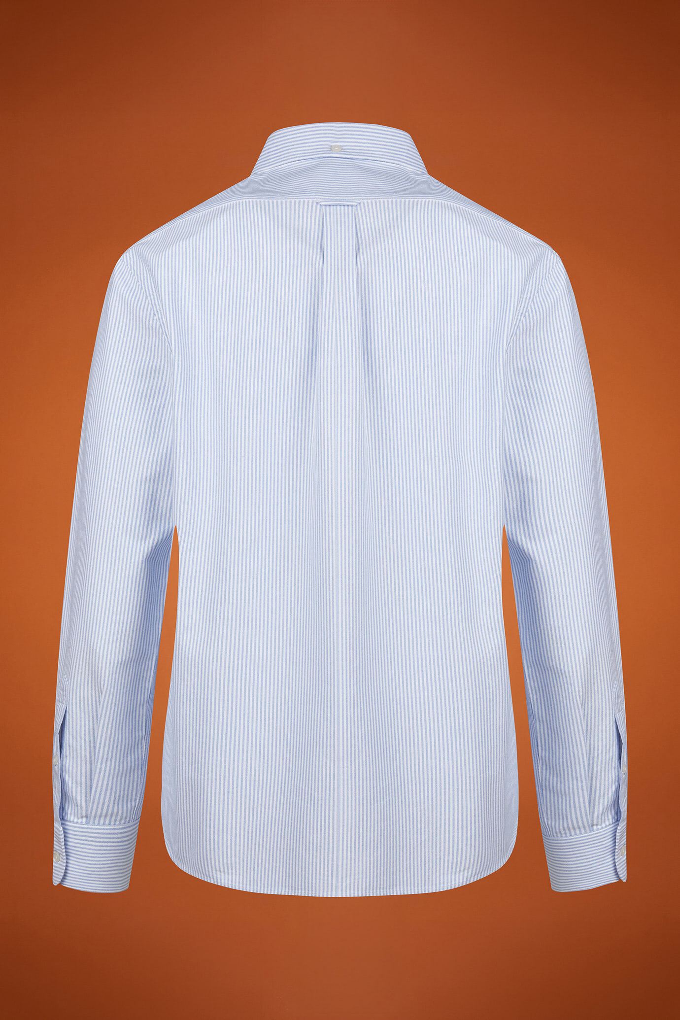 Einfarbiges Herren-Freizeithemd mit Button-Down-Kragen aus 100 % gestreifter, extrem leichter Oxford-Baumwolle mit Streifenmuster in bequemer Passform image number 6