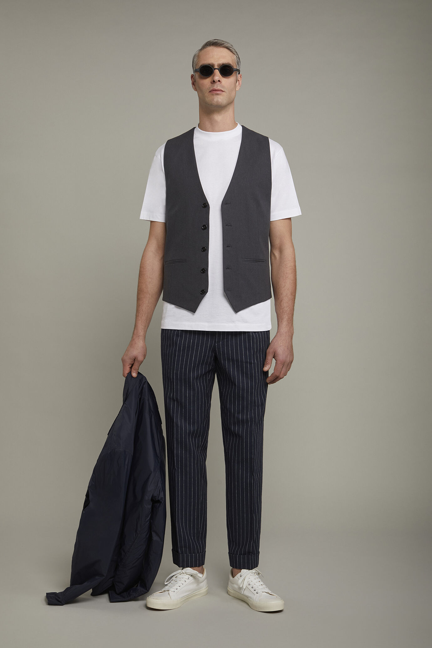 Gilet classico uomo in tessuto effetto fiammato regular fit image number 0