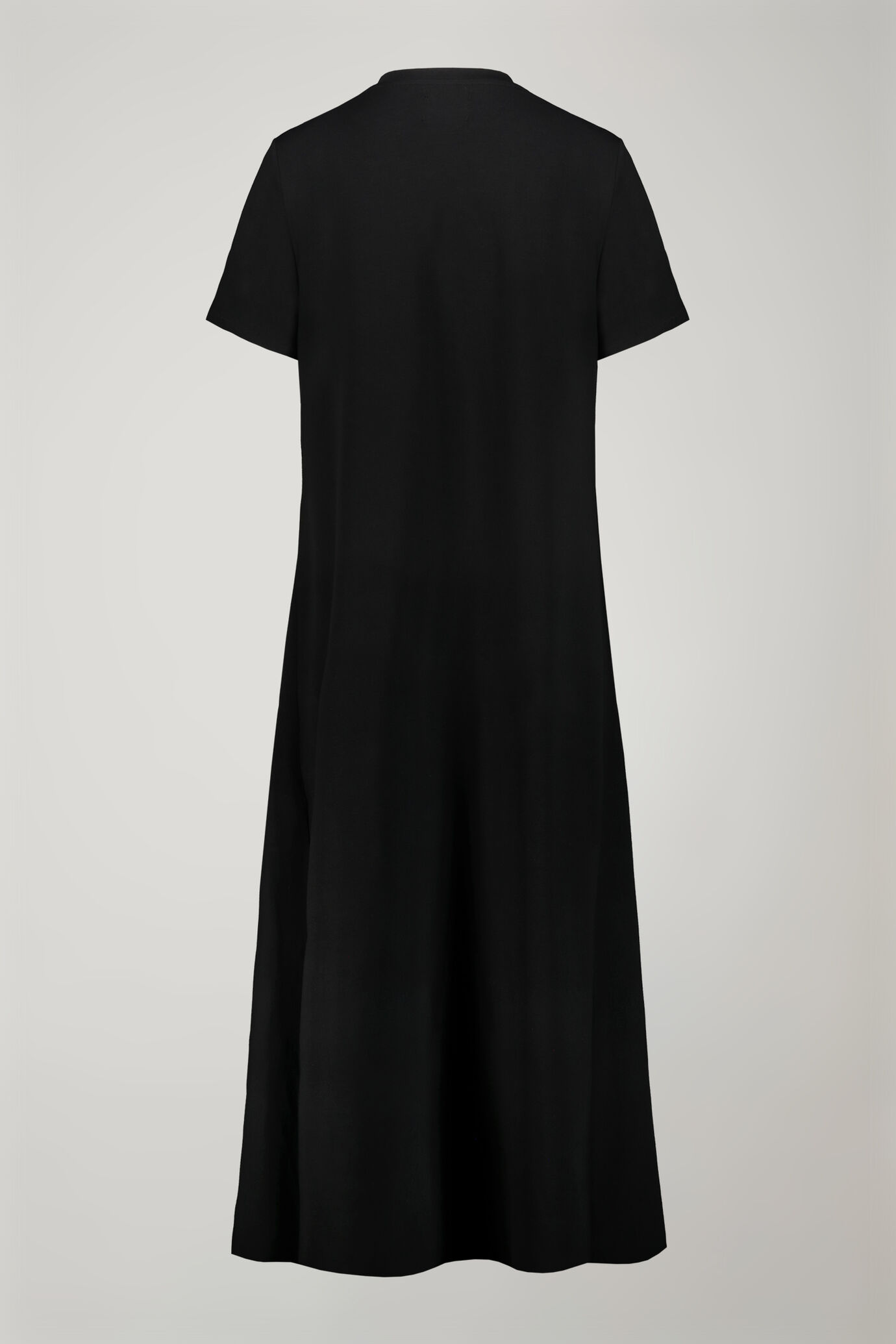 Abito midi donna girocollo con manica corta in jersey di cotone stretch regular fit image number 5