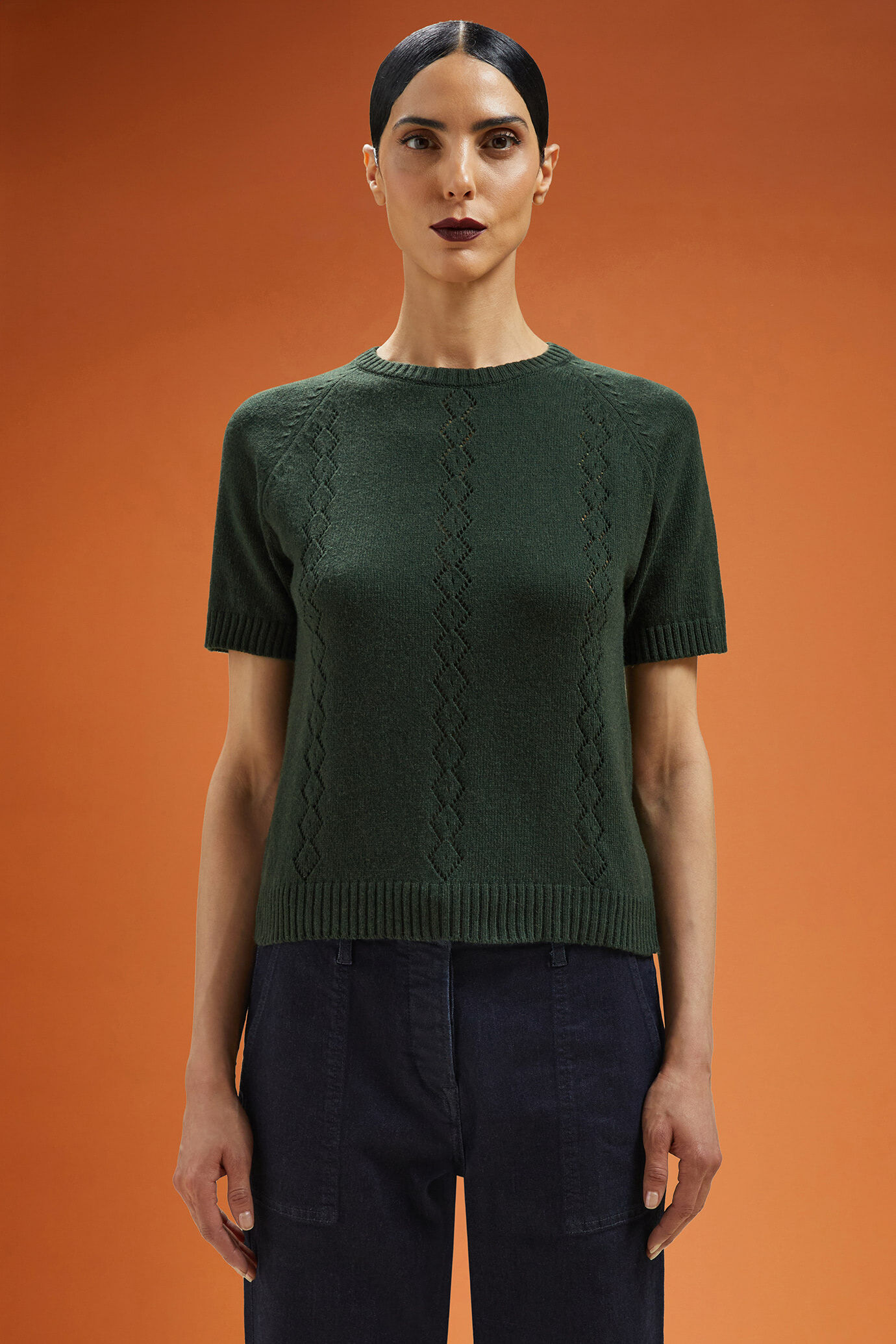 Women's half-sleeve crew neck jumper in a regular fit image number 0