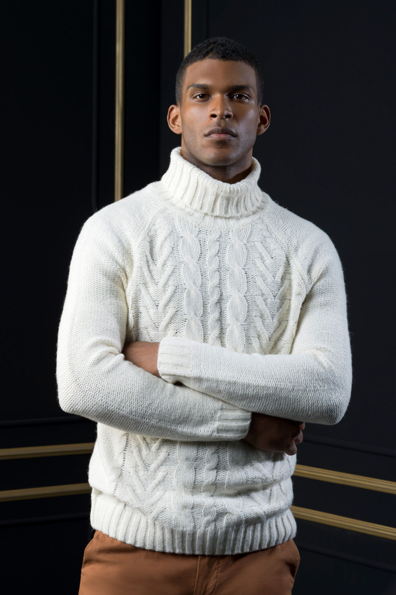 Maglia collo alto a trecce Doppelganger Maglie Uomo Online