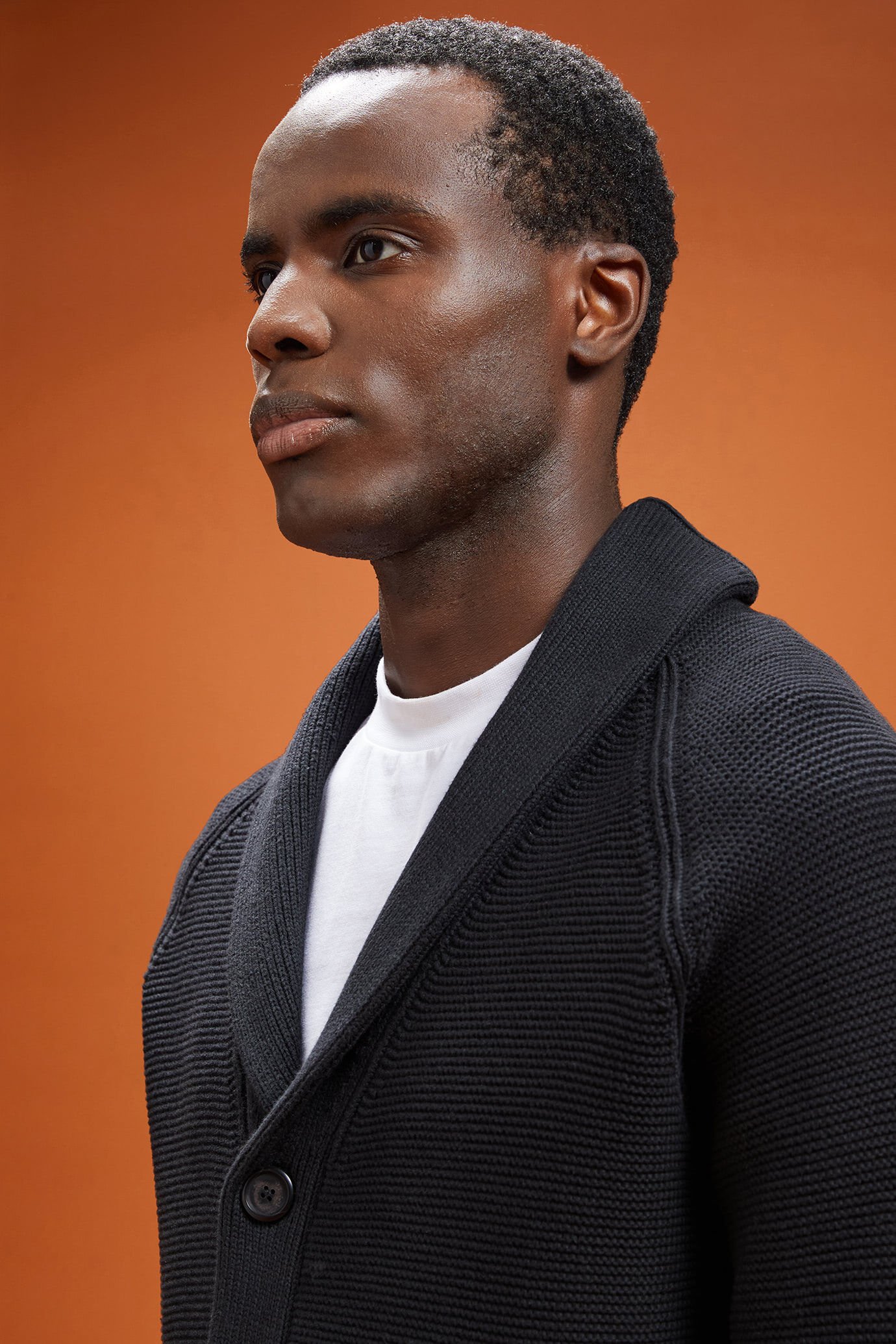 Cardigan uomo con collo sciallato 100% cotone regular fit image number 3