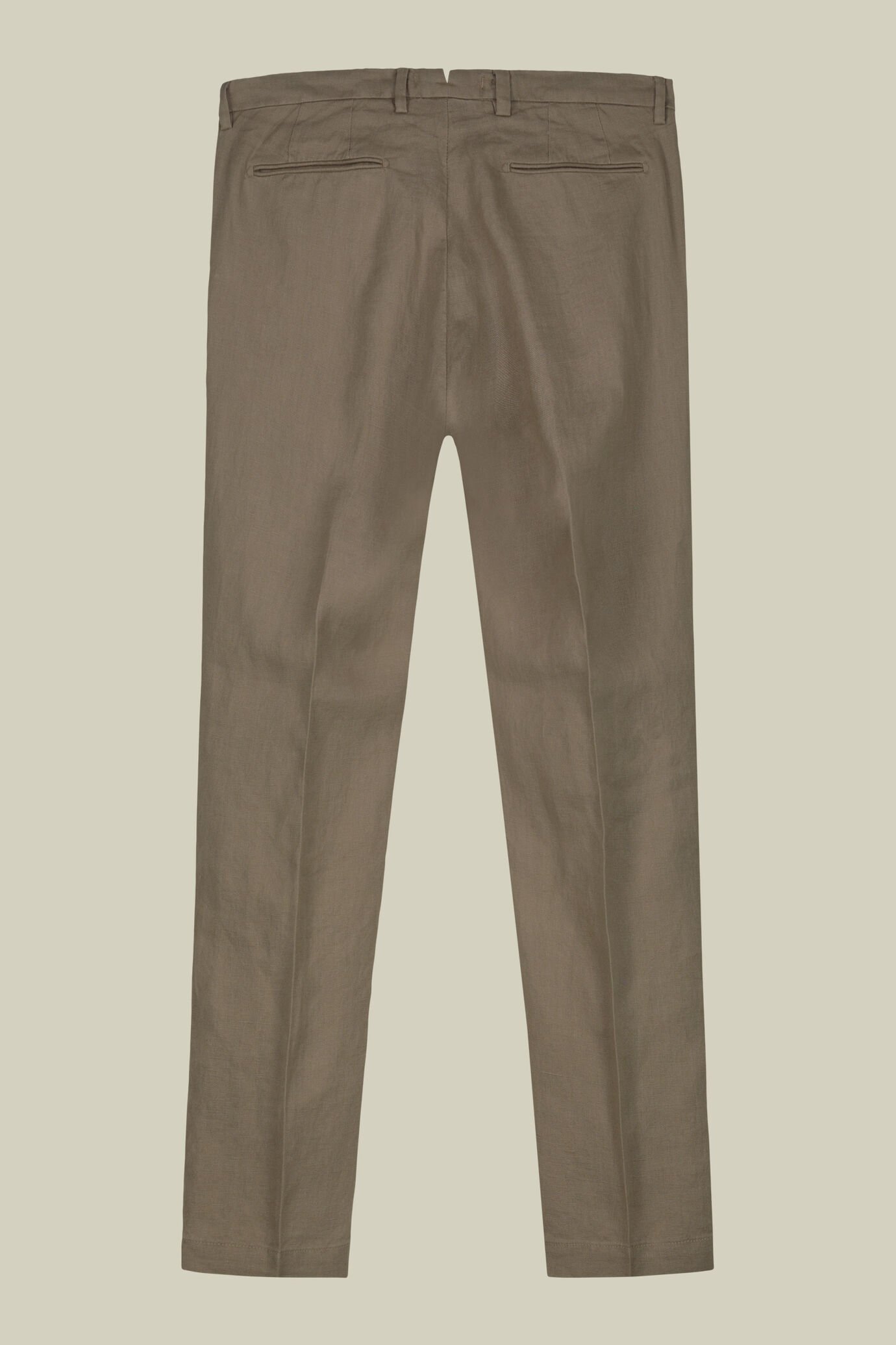 Herrenhose mit 100% Leinen zwei kleinen Bügelfalten und verdeckter Knopfleiste image number 5