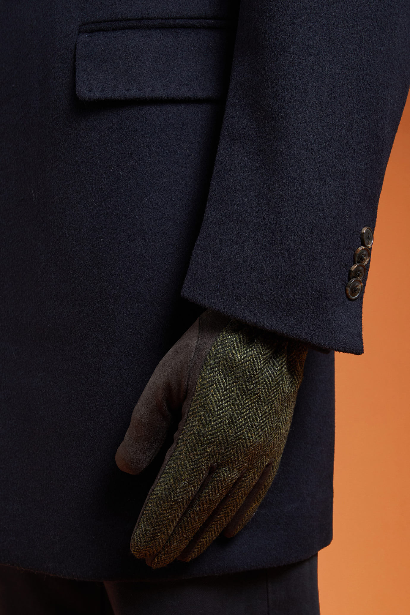 Herren-Handschuhe mit Fischgrätenmuster