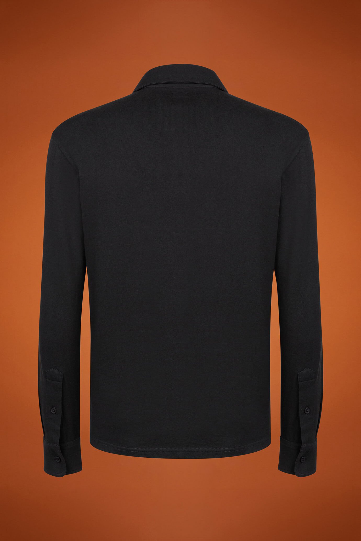 Polo camicia uomo manica lunga con collo classico 100% cotone regular fit image number 5