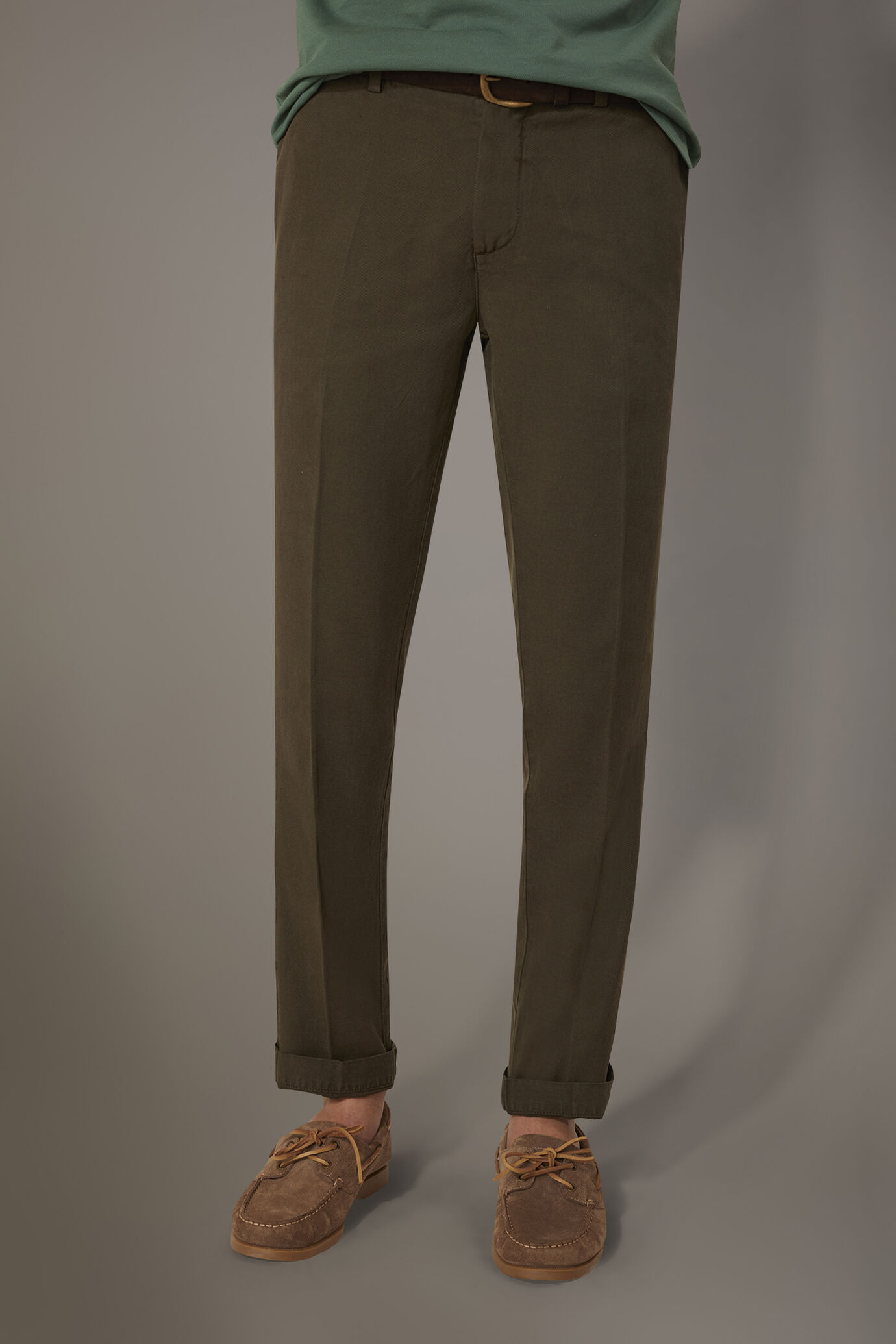 Regular fit linen blend chino trousers twill construction image number 1