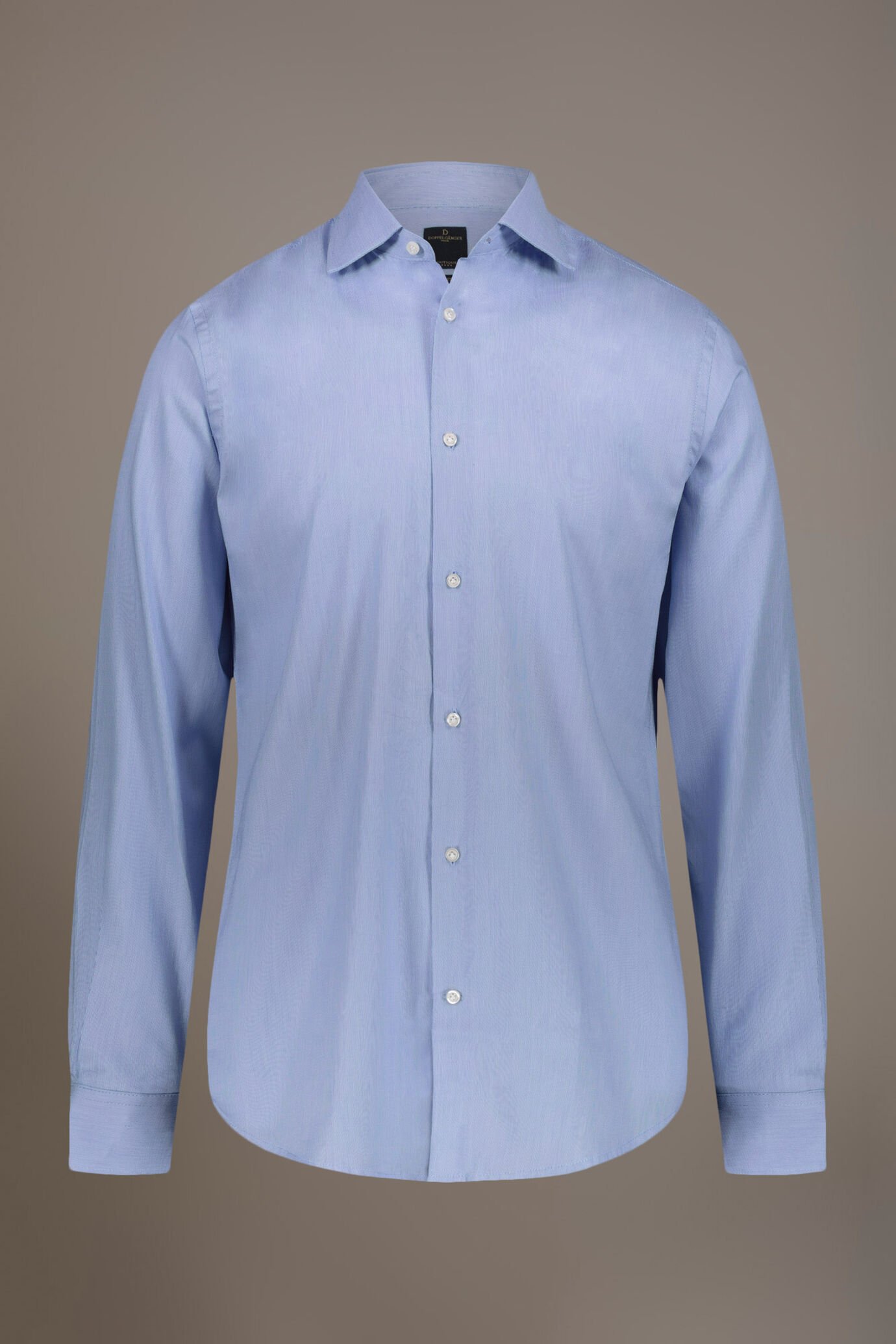 Camicia classica collo francese slim fit tessuto piquet armaturato image number 3