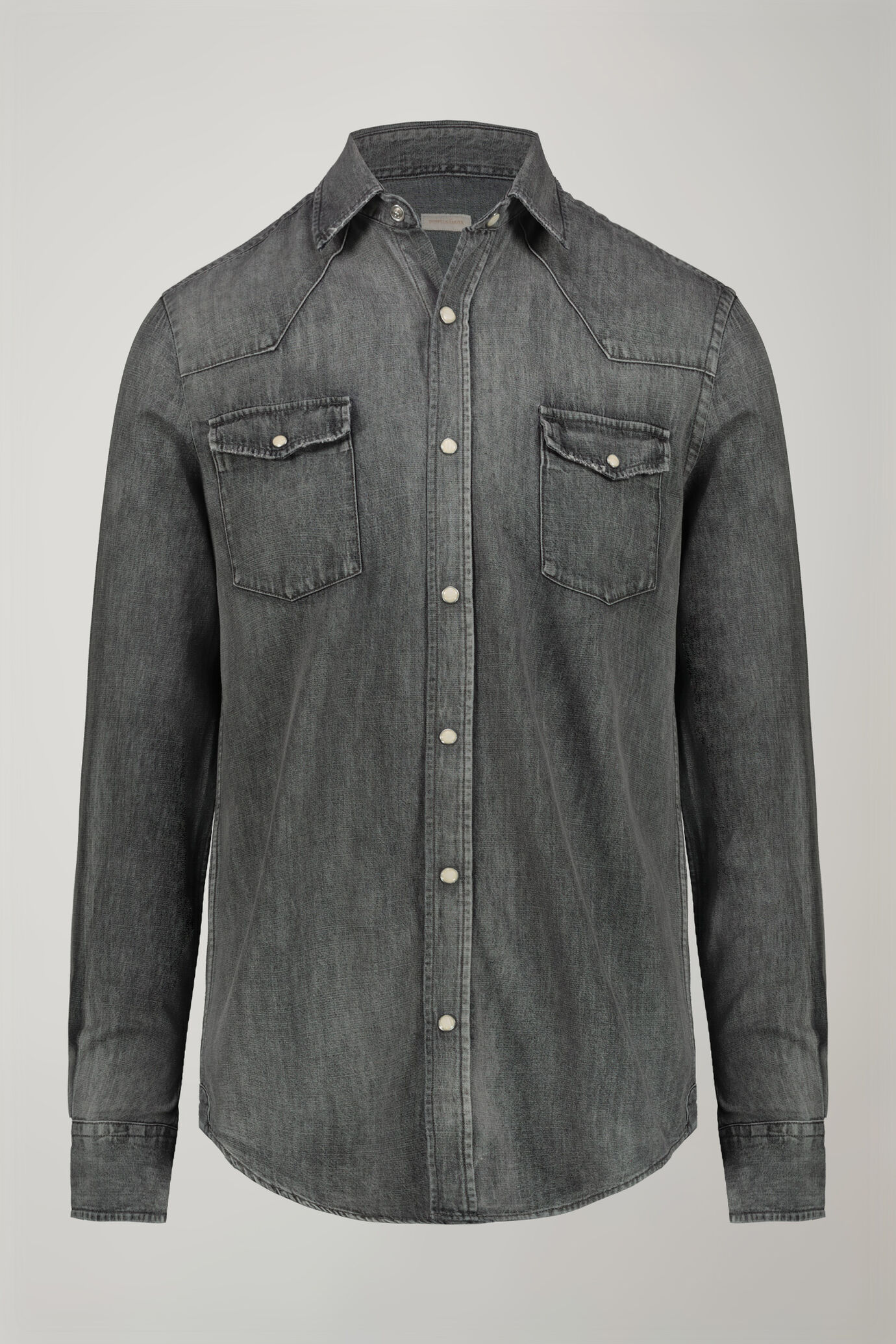Men’s casual shirt classic collar 100% cotton denim fabric comfort fit image number 5