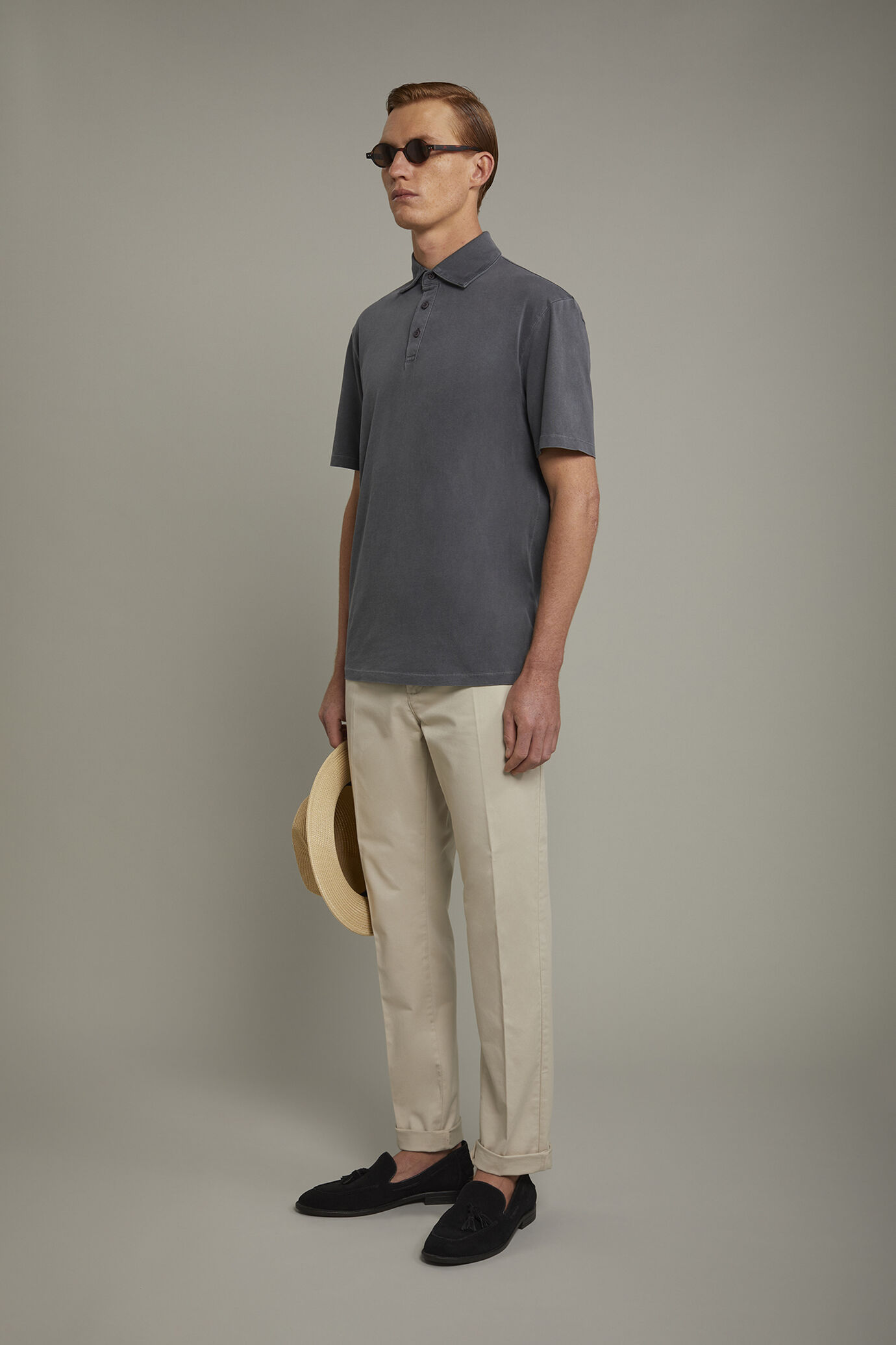 Men’s short sleeve polo shirt 100% cotton regular fit image number 1