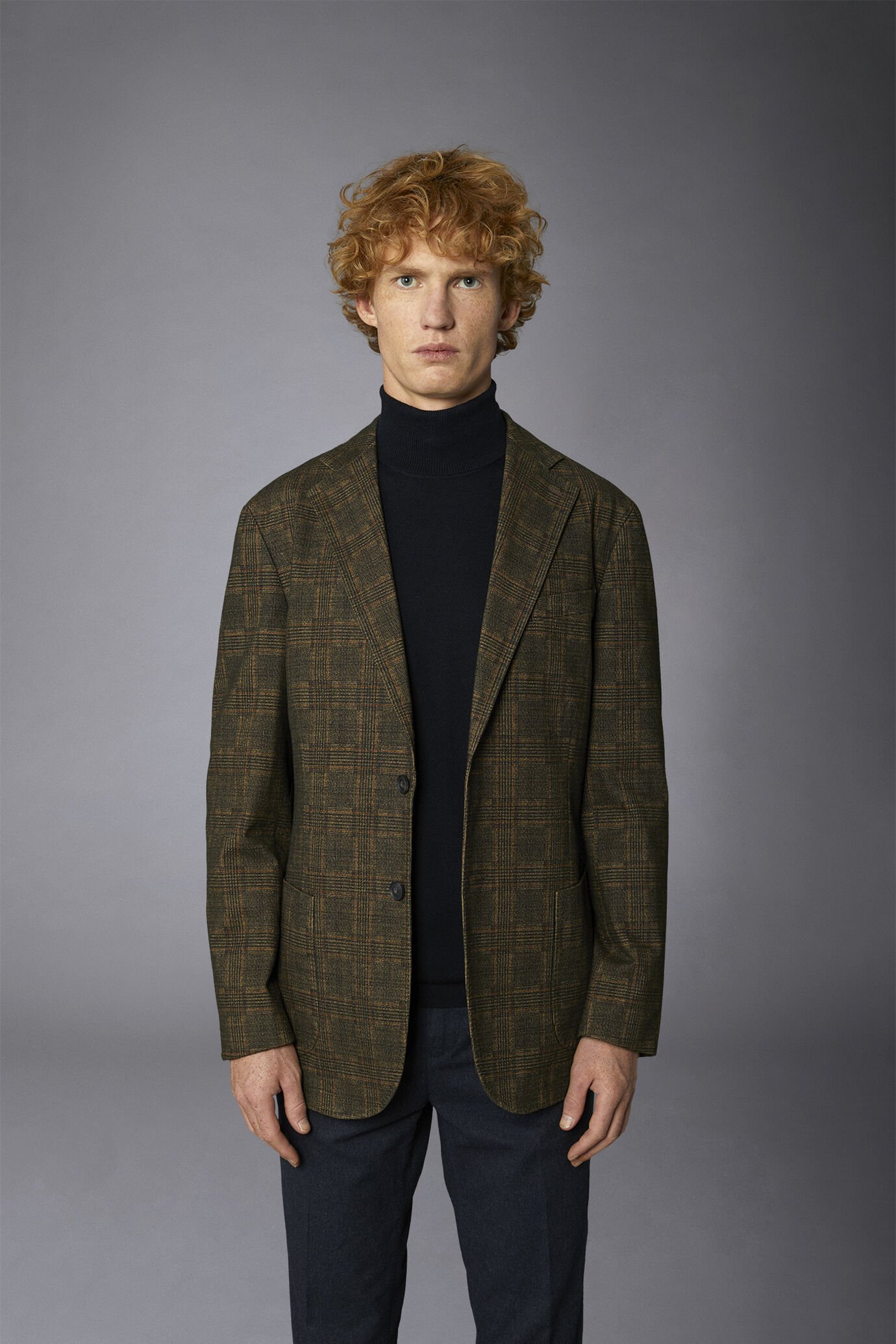 Geschlechtsneutrale einreihige Jacke in normaler Passform Prince of Wales-Stoff image number 4