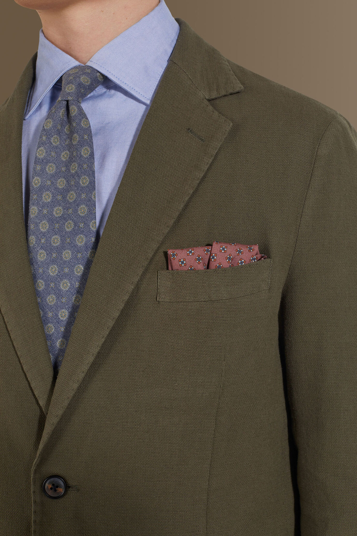 Single breasted jacket patch pocket cotton linen garmet dyed image number 4