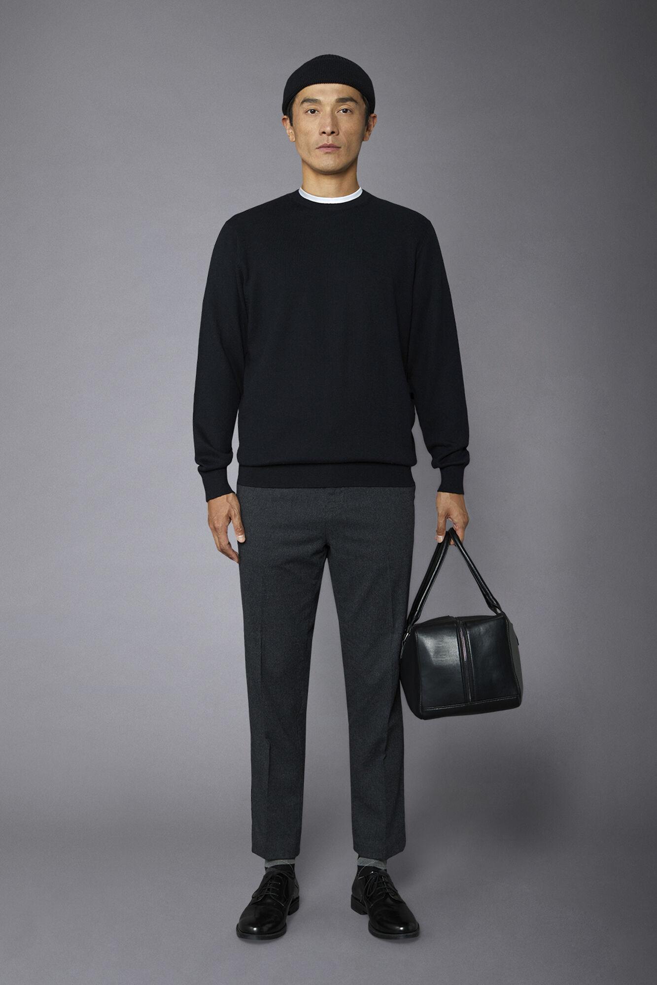 Maglia uomo girocollo lana e cotone