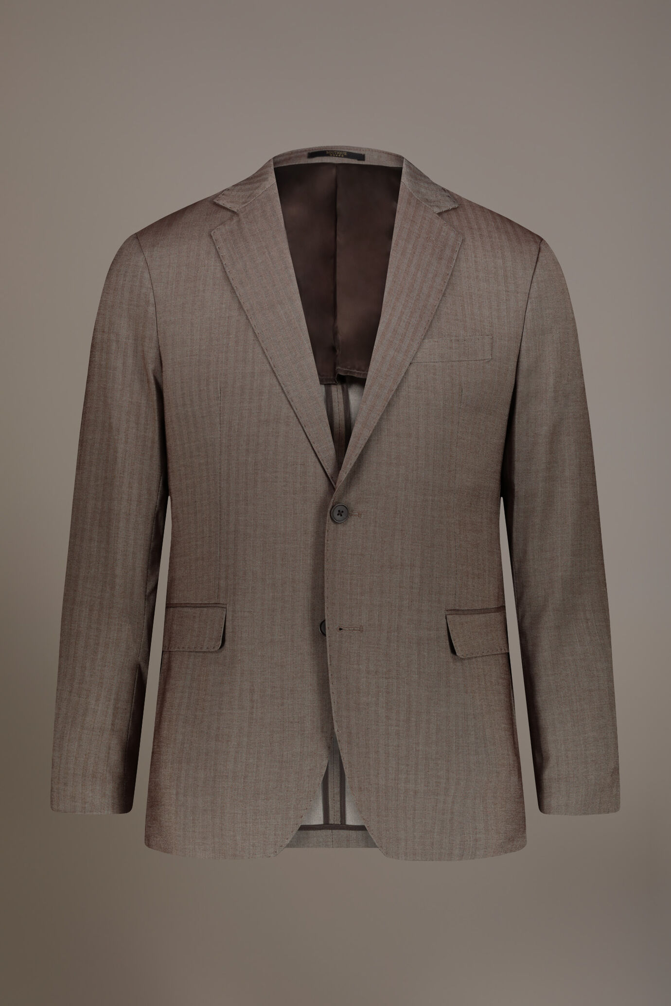 Regular fit single-breasted suit patterned herringbone fabric with solaro texture image number 4