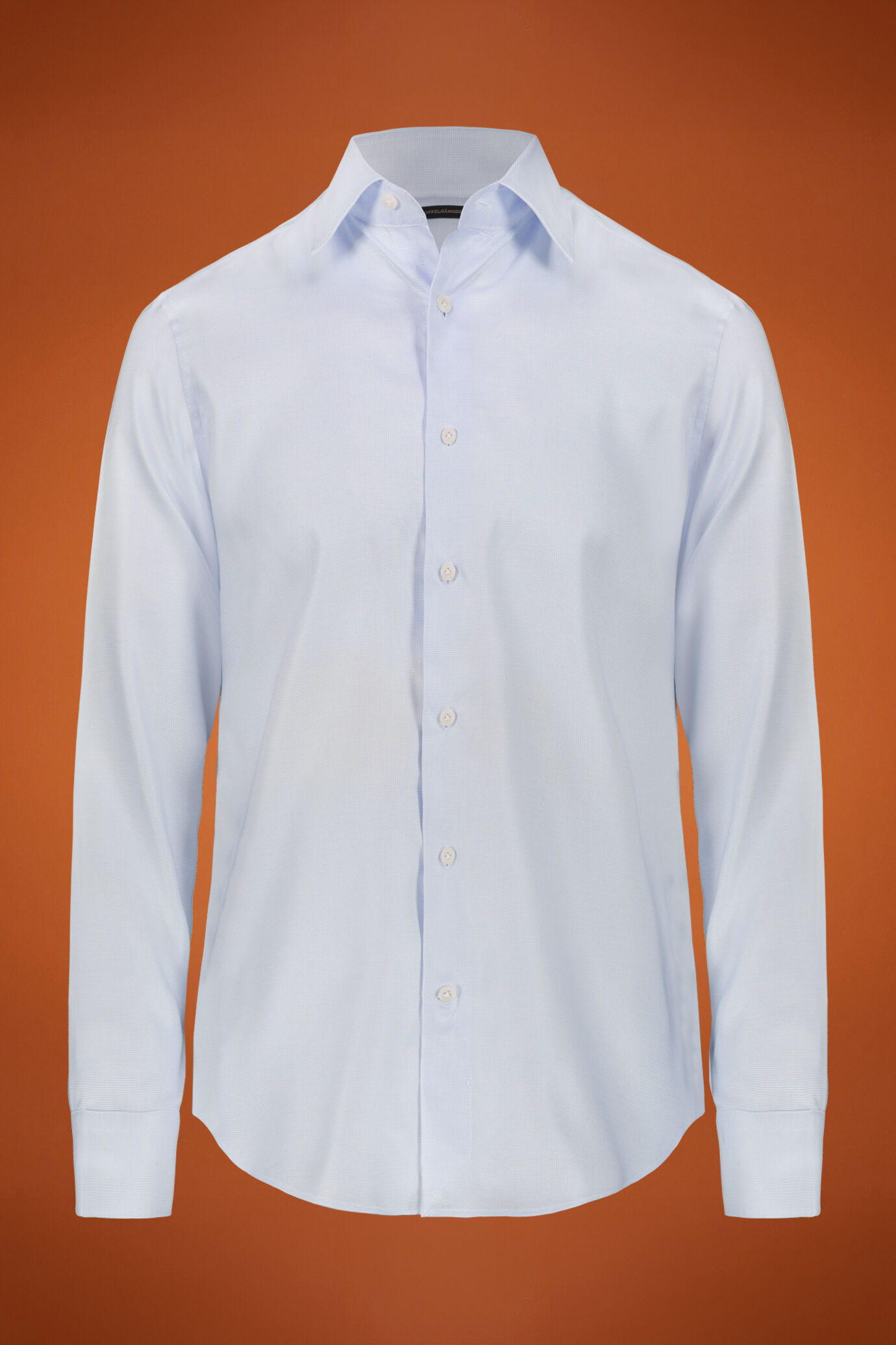 Chemise homme à col classique en tissu armuré 100 % coton uni coupe régulière image number 0