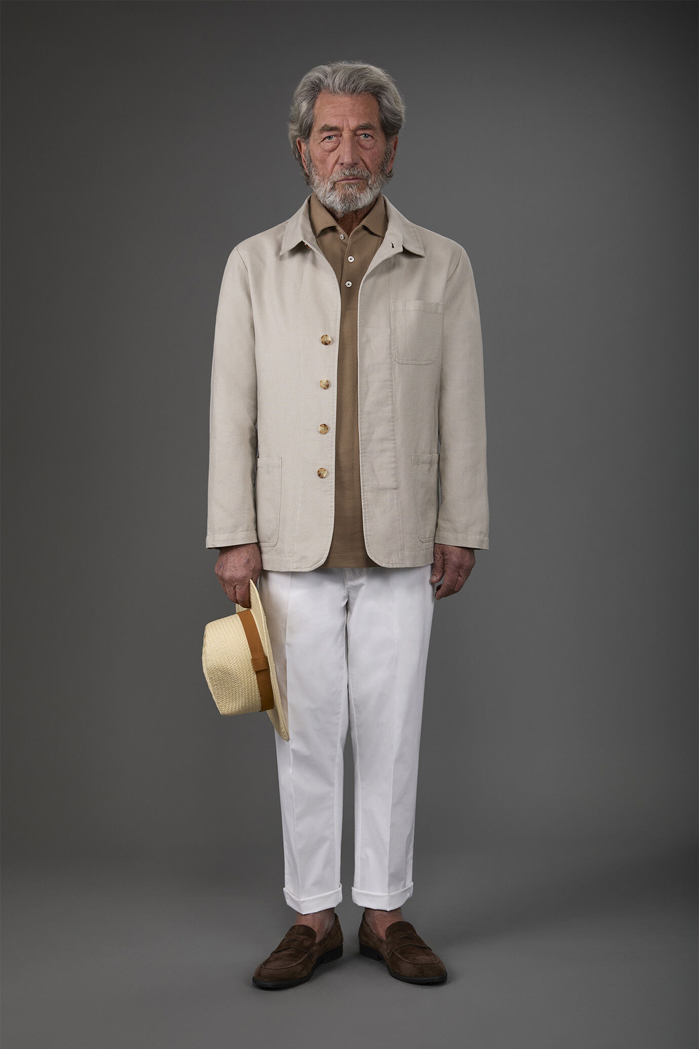 Hemdjacke mit aufgesetzten Taschen aus gewaschenem Leinen-Baumwoll-Gemisch image number 0