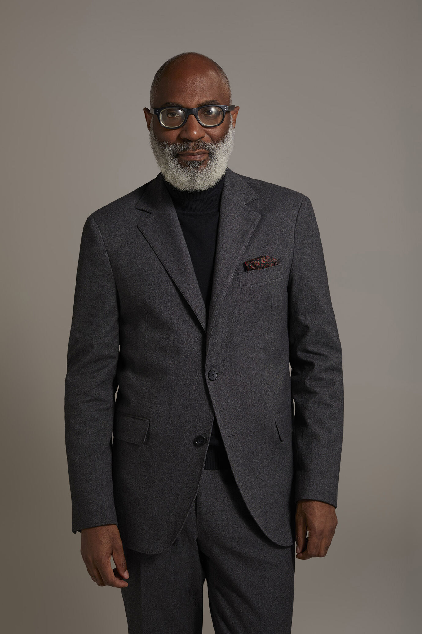 Abito monopetto regular fit tessuto misto cotone stretch image number 2