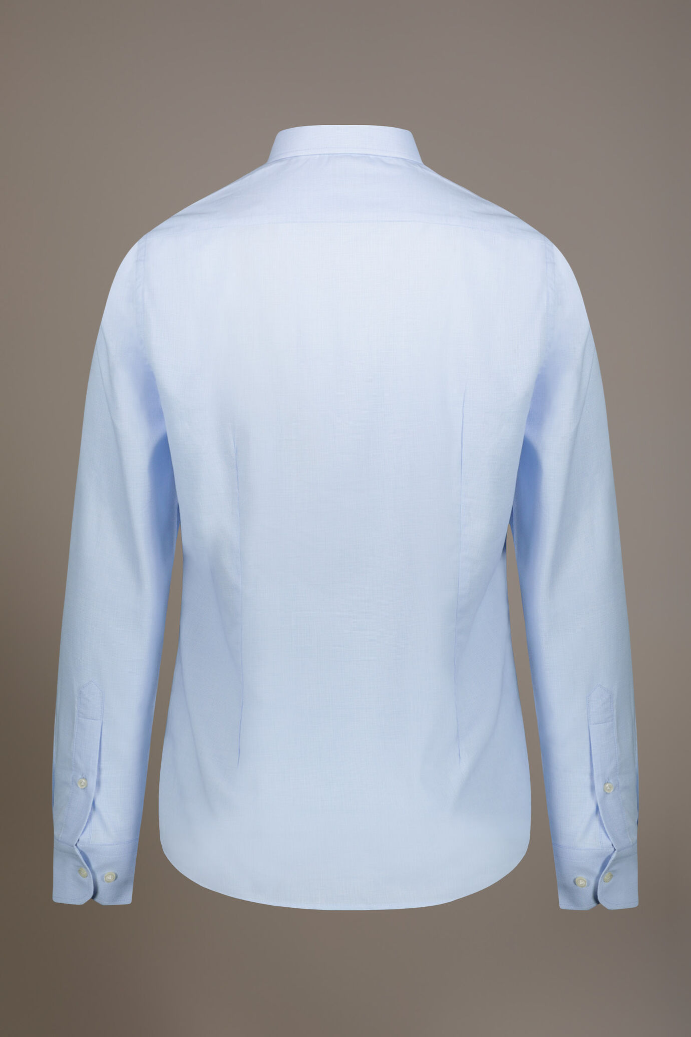 Camicia classica collo francese slim fit tessuto armaturato image number 4