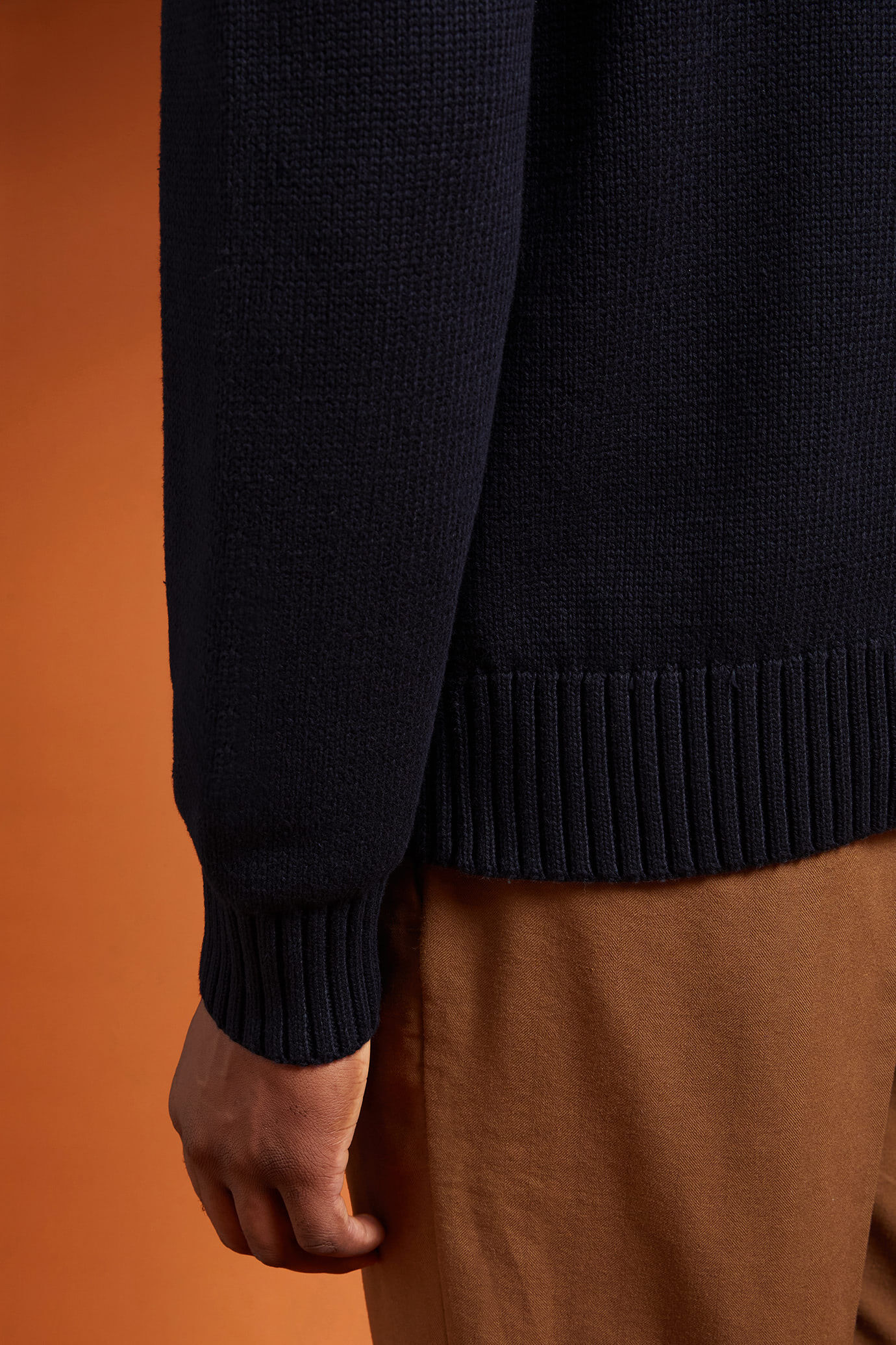 Cardigan uomo con collo alto 100% cotone regular fit image number 2