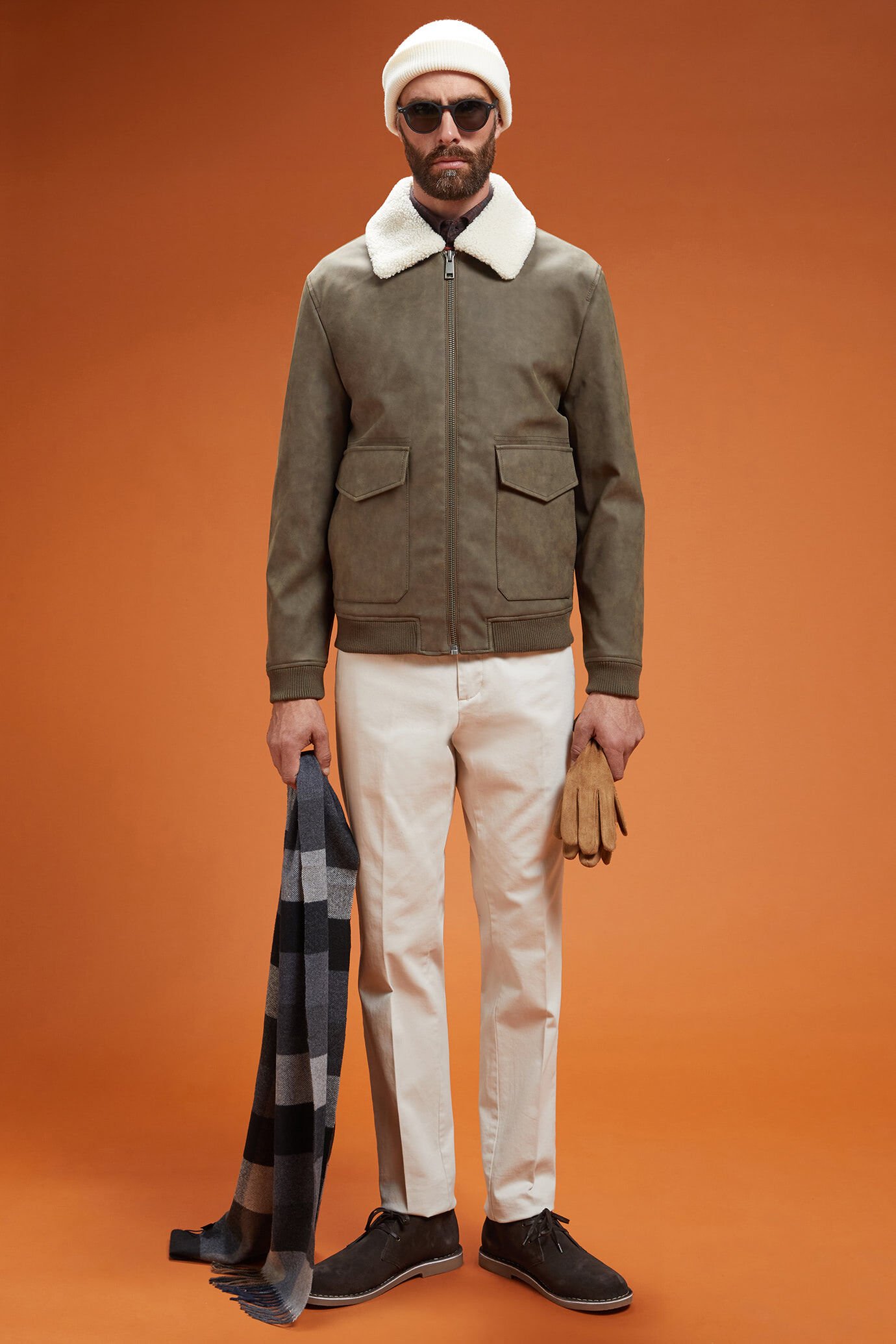 Giubbino in ecopelle imbottita regular fit